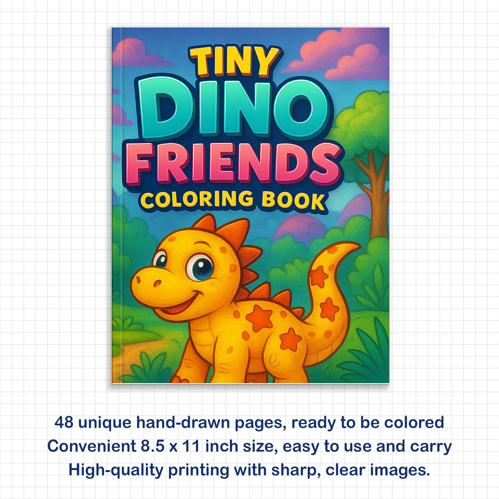 Tiny Dino Friends Coloring Pages – 48 Cute, Smiling, Beginner-Friendly Dinosaurs – For Kids - image 2