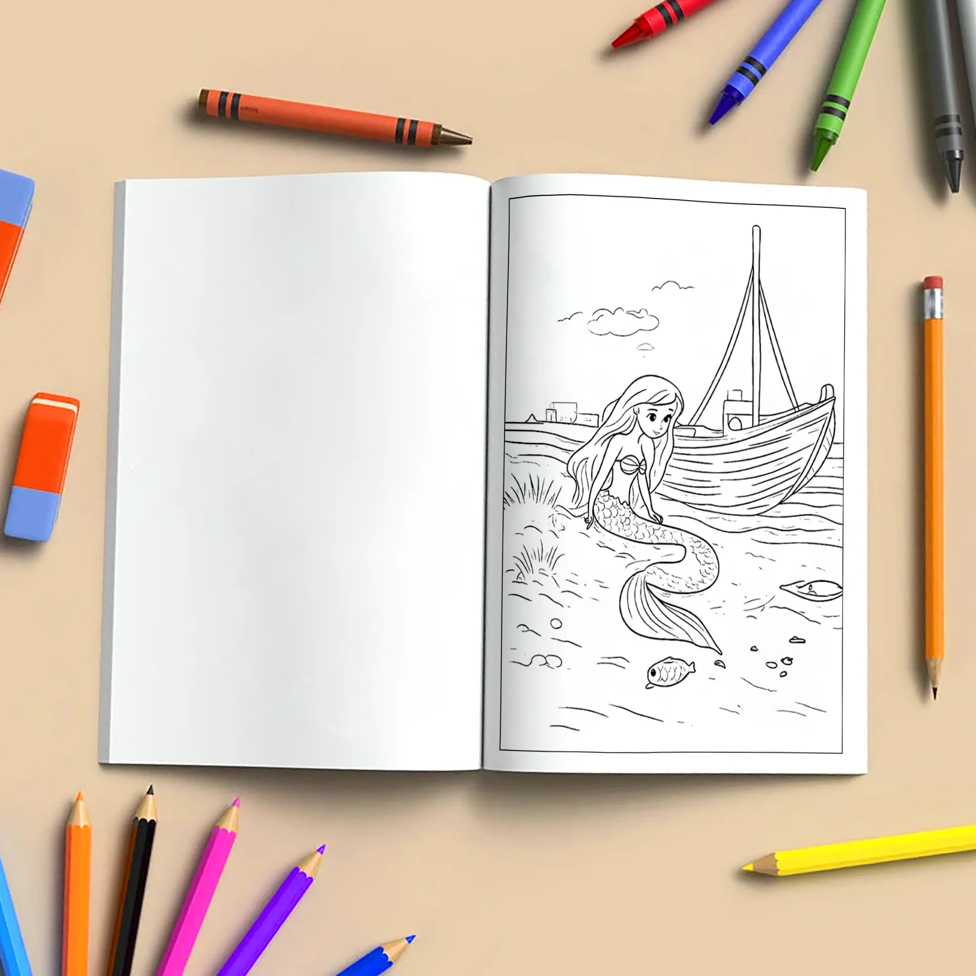 Tropical Siren Coloring Pages – 48 Magical Mermaid Moments for Kids - image 4