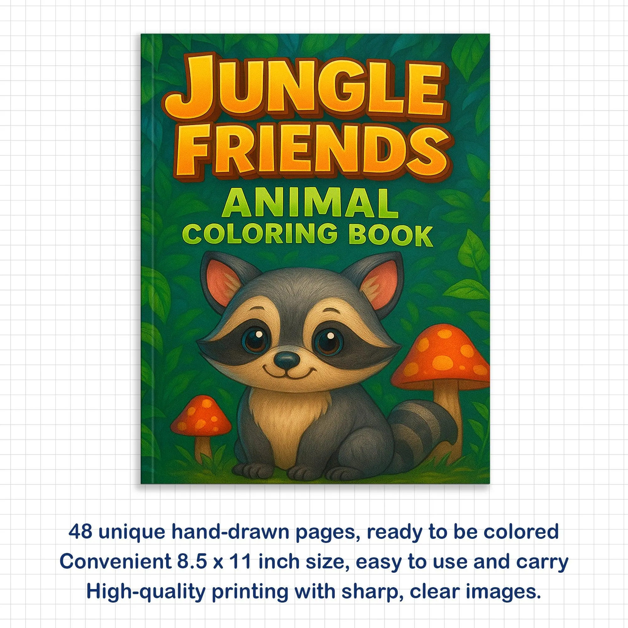 Jungle Friends – Animal Coloring Pages – 48 Pages – Cute Forest Wildlife – For Kids - image 2