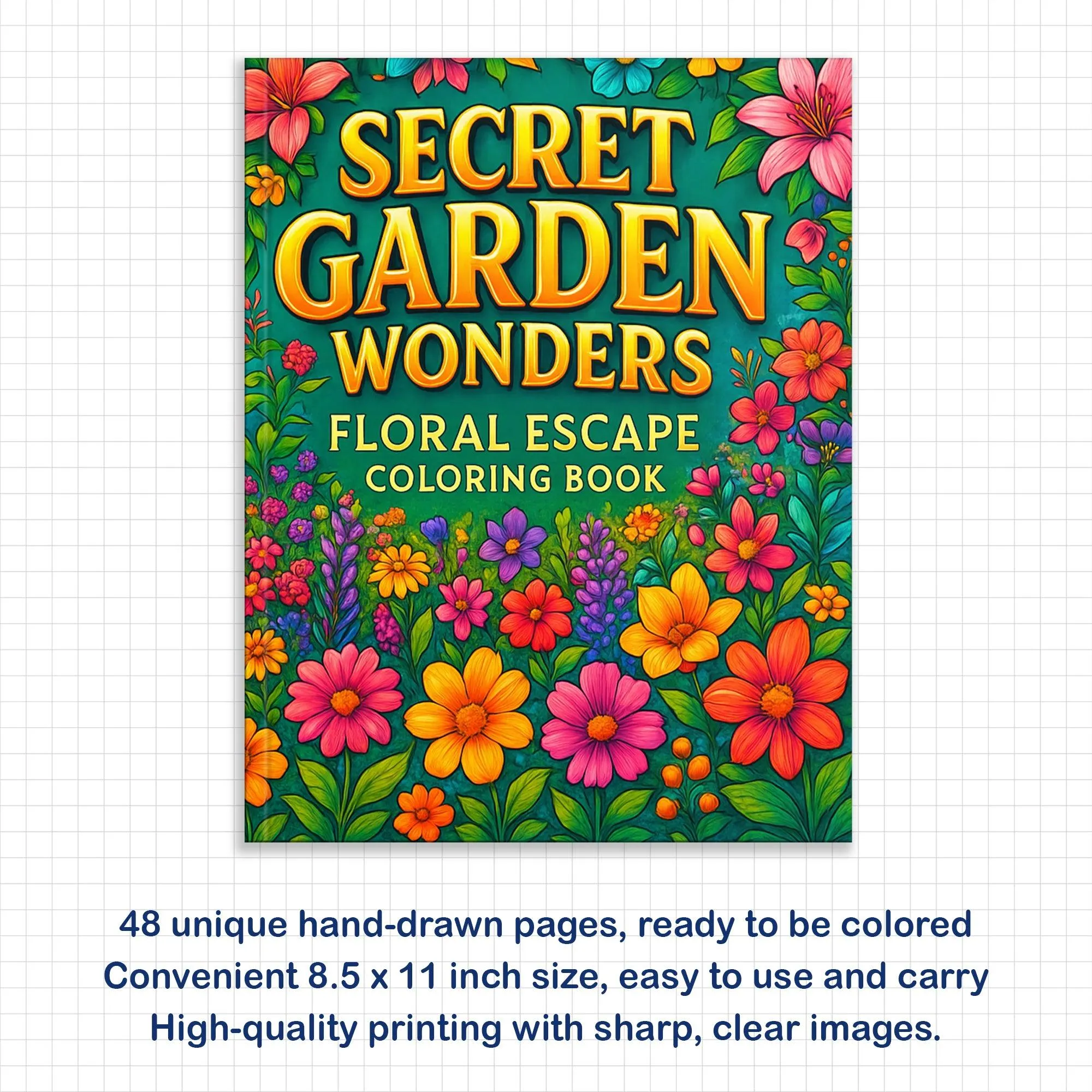 Secret Garden Wonders Coloring Pages – 48 Pages – Beautiful Floral Escape Scenes – For Adults - image 2