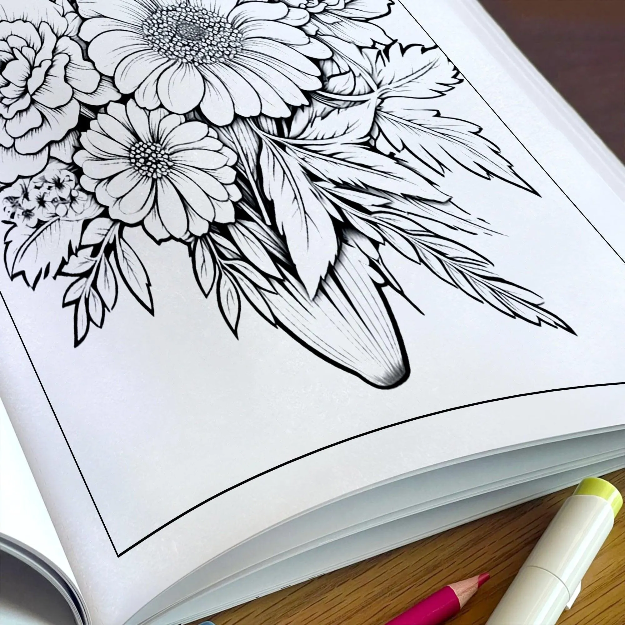 Blooming Bouquet Floral Coloring Pages – 48 Pages – Beautiful Flower Arrangements – For Adults - image 5