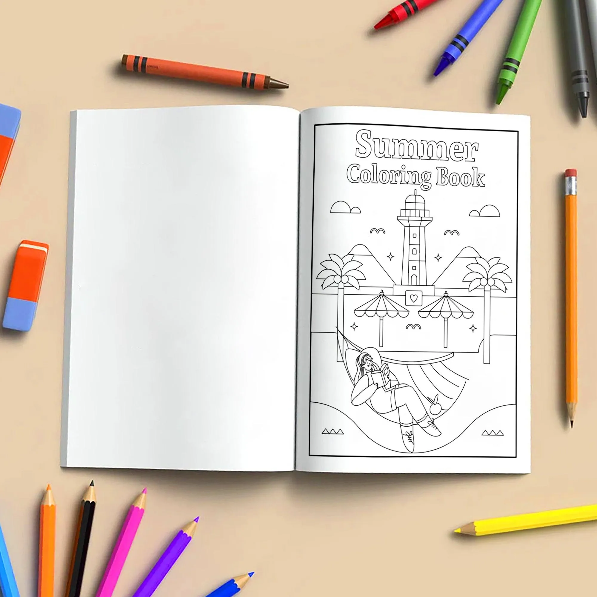 Hawaii Chill Time Coloring Pages – 48 Summer Beach Scenes for Kids - image 4