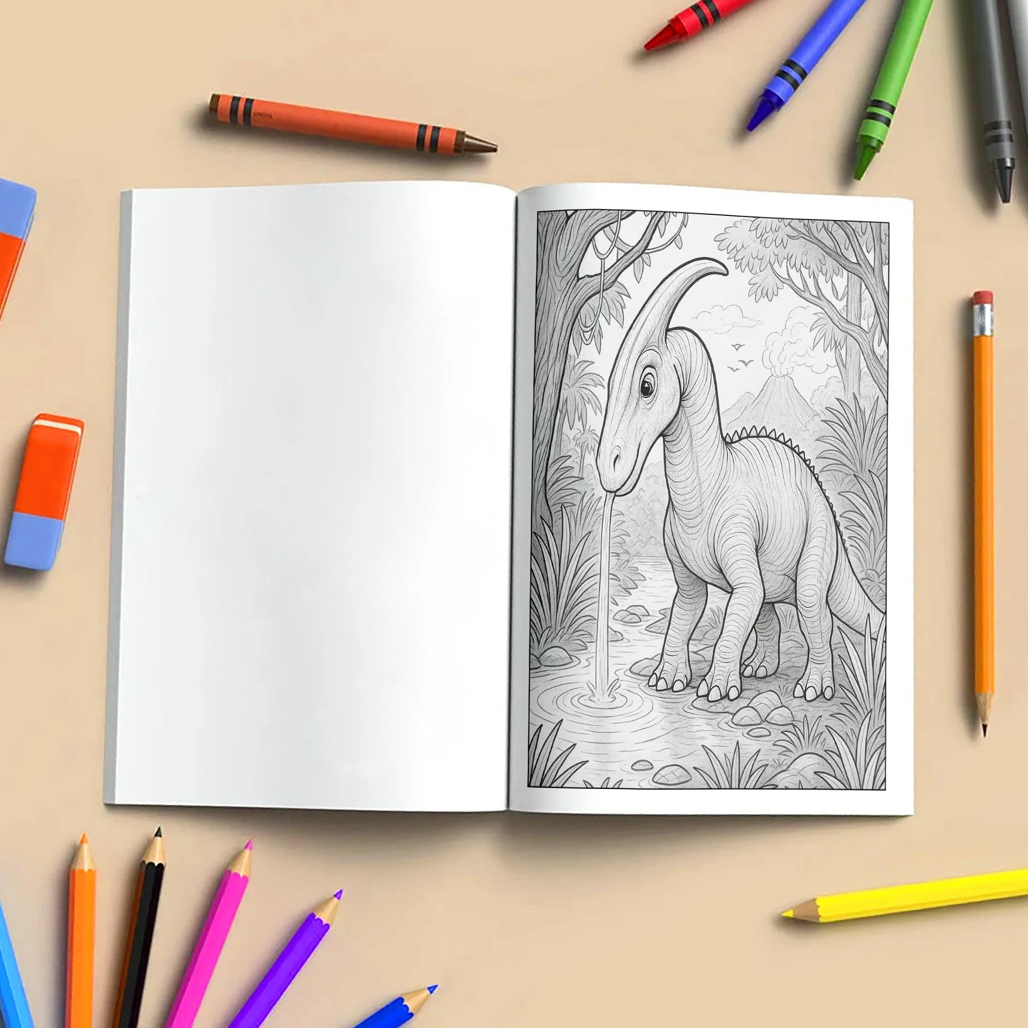 Jurassic Jungle Explorers Coloring Pages – 48 Pages – Detailed, Dynamic, Prehistoric Adventures – For Adults and Teens - image 6