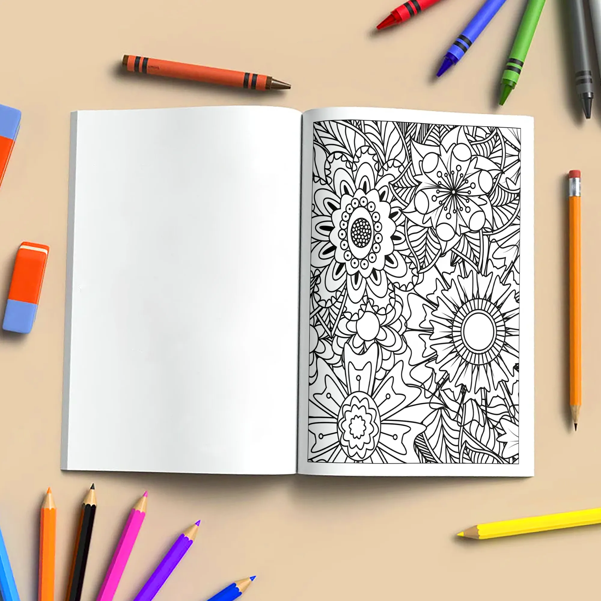 Floral Whimsy Escape – Flower Coloring Pages – 48 Pages – Intricate Blooms & Patterns – For Adults - image 4