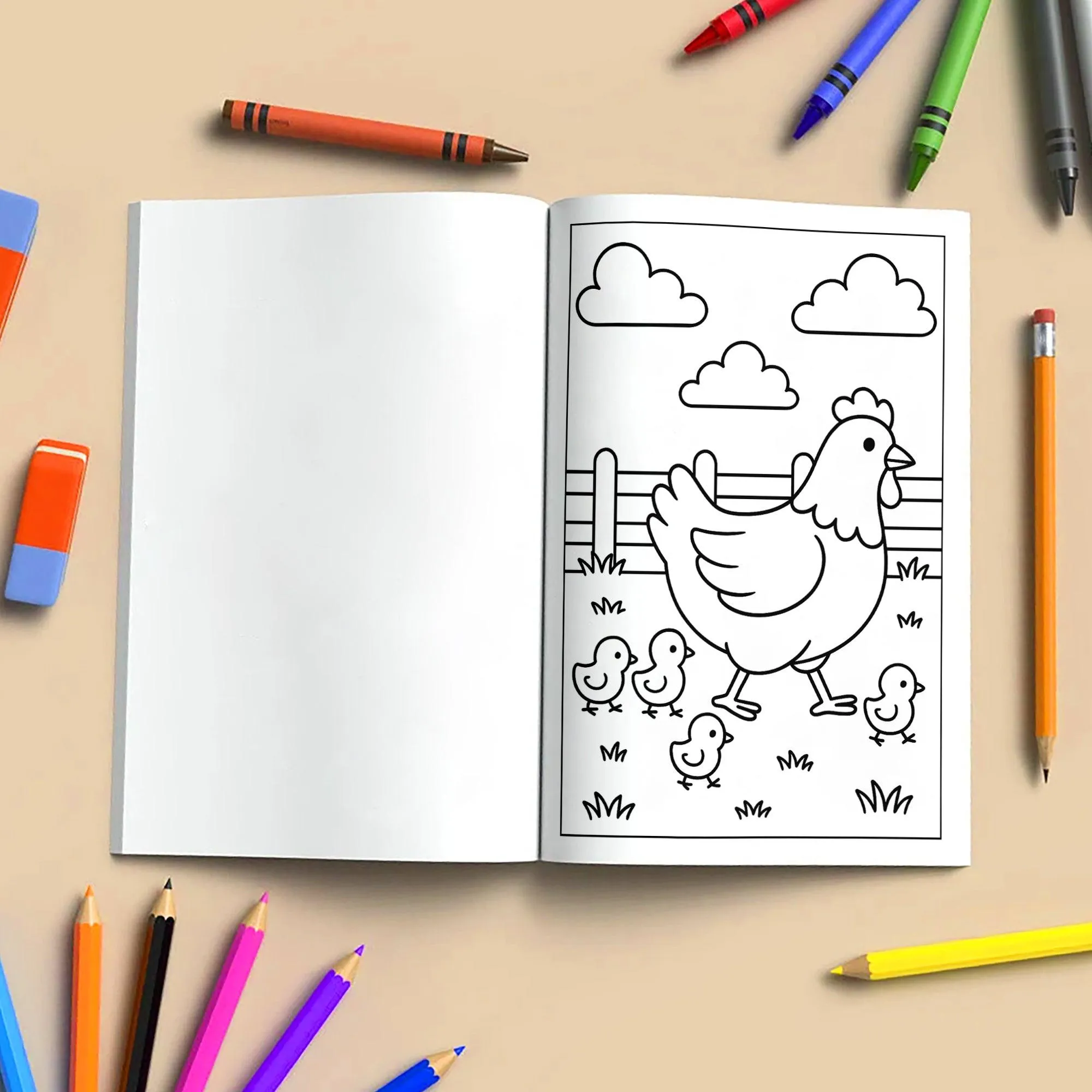 Happy Farm Animals Coloring Book – 48 Fun Coloring Pages for Kids - image 6