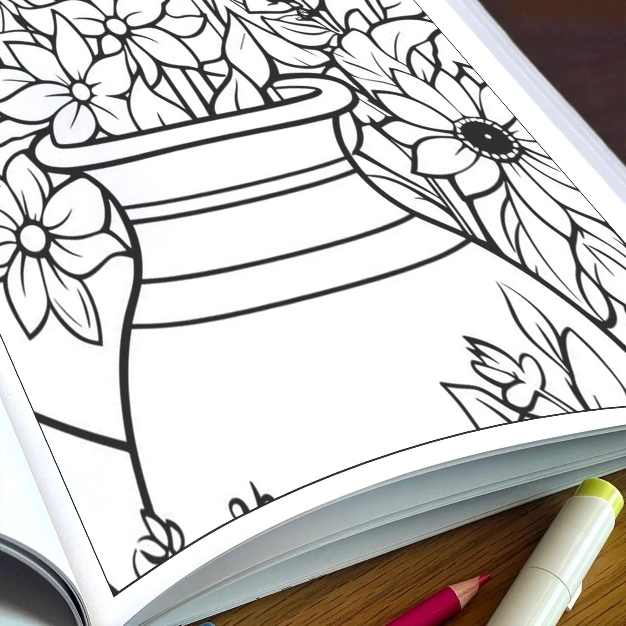 Potted Blooms – Flower Pot Coloring Pages – 48 Pages – Whimsical, Botanical, Easy-to-Color Designs – For Adults - image 5