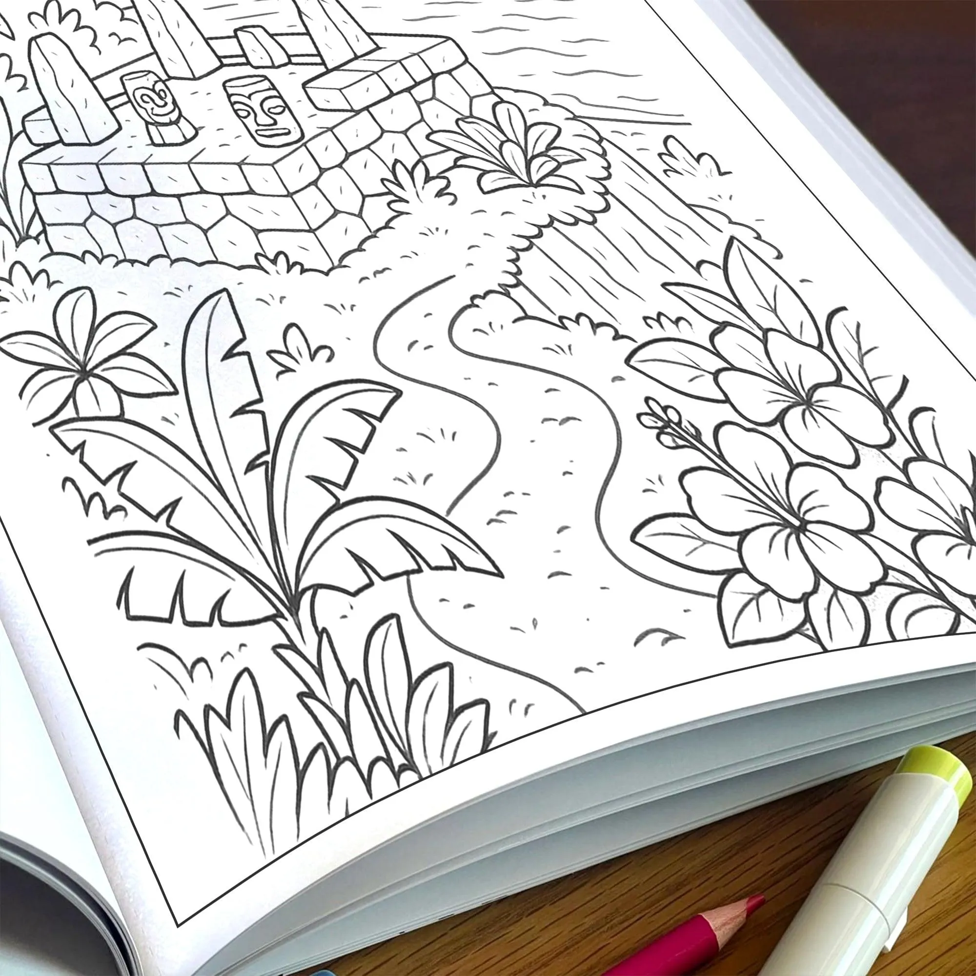 Sacred Hawaii Coloring Pages – 48 Legendary Temples & Tiki Scenes for Adults - image 5