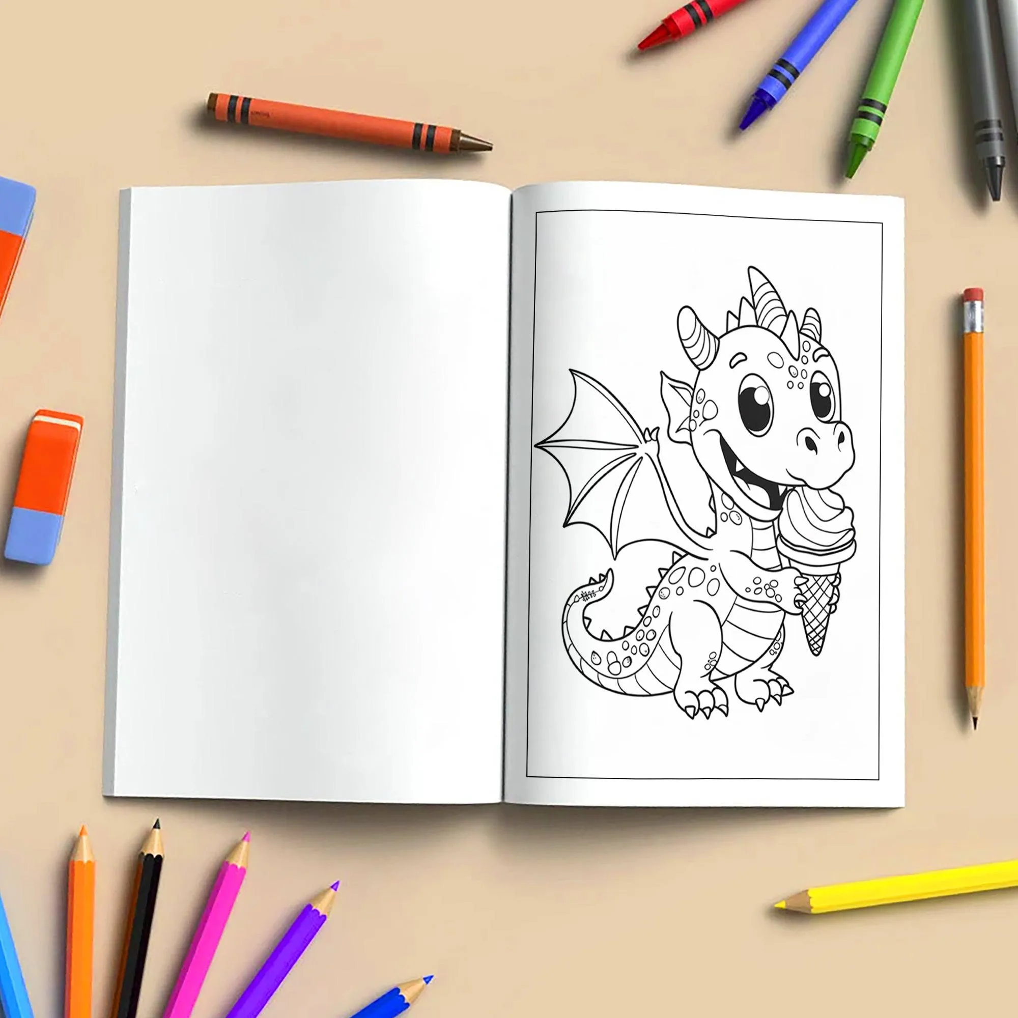 Magical Dino World Coloring Pages – 48 Pages – Cute Dinosaur Adventures, Bath Time and Magic Scenes – For Kids - image 4