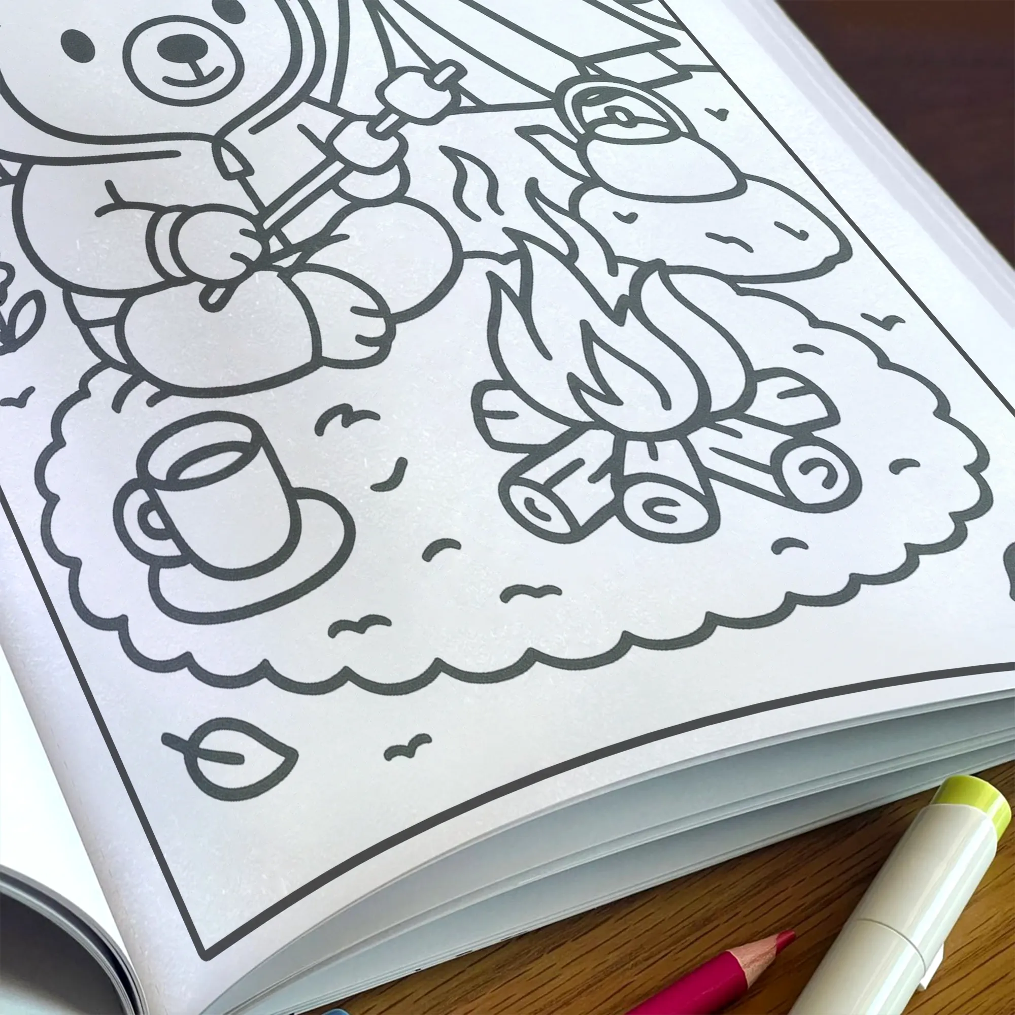 Cozy Nature Getaway Coloring Book – 48 Relaxing Outdoor Scenes with Cute Bears, Camping, Stargazing & Forest Adventures - image 6