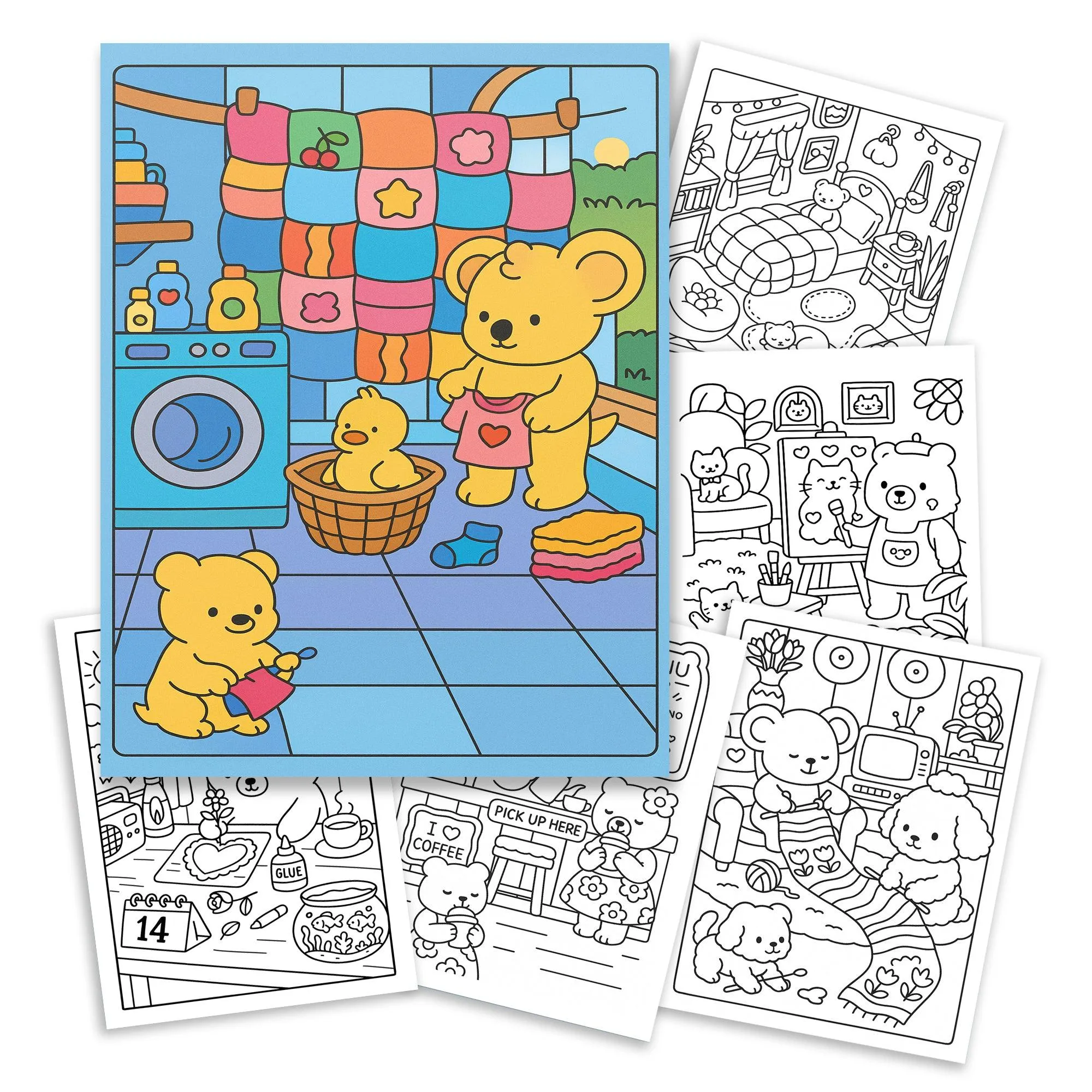 Cozy Bear Days – A Kawaii Coloring Adventure | 48 Adorable Cozy Bear-Themed Pages for Relaxation & Fun - image 2