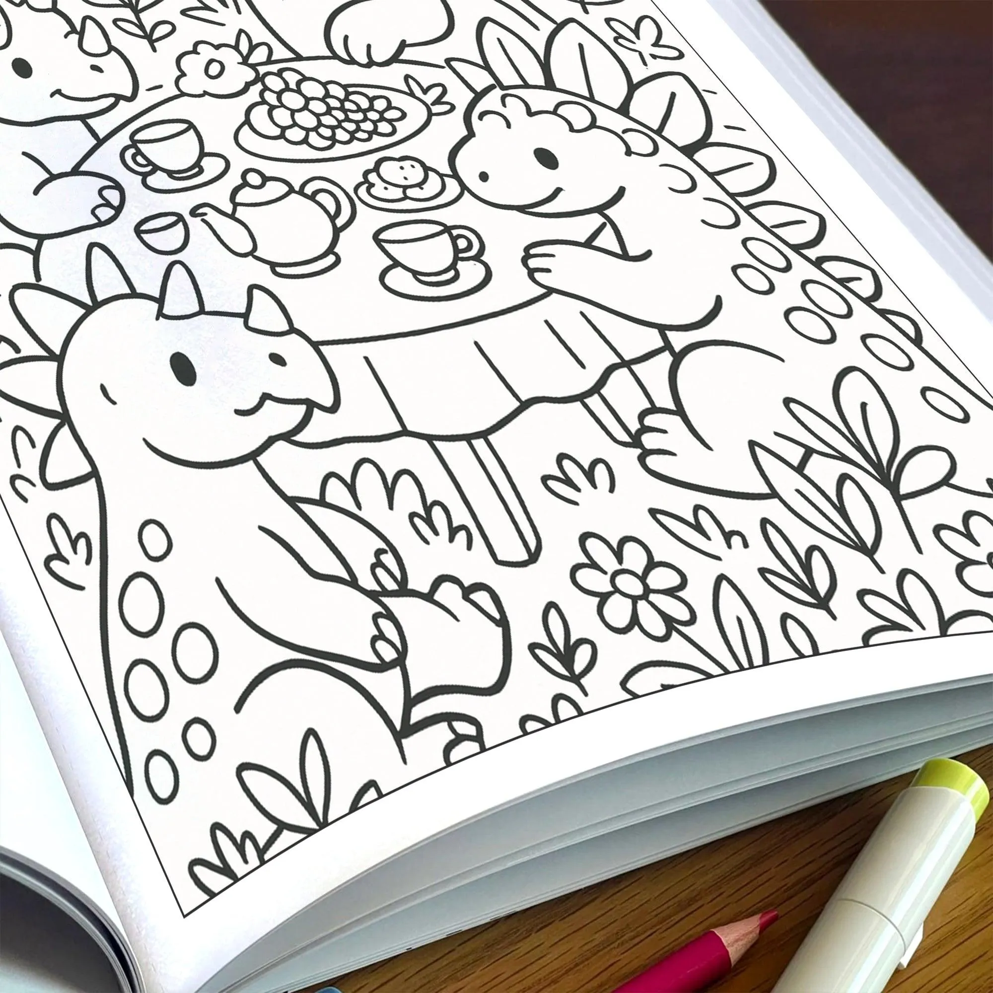 Dinosaurs’ Delightful Day in Nature – Dinosaur Coloring Pages – 48 Pages – Joyful, Outdoor, Prehistoric Scenes – For Kids - image 5