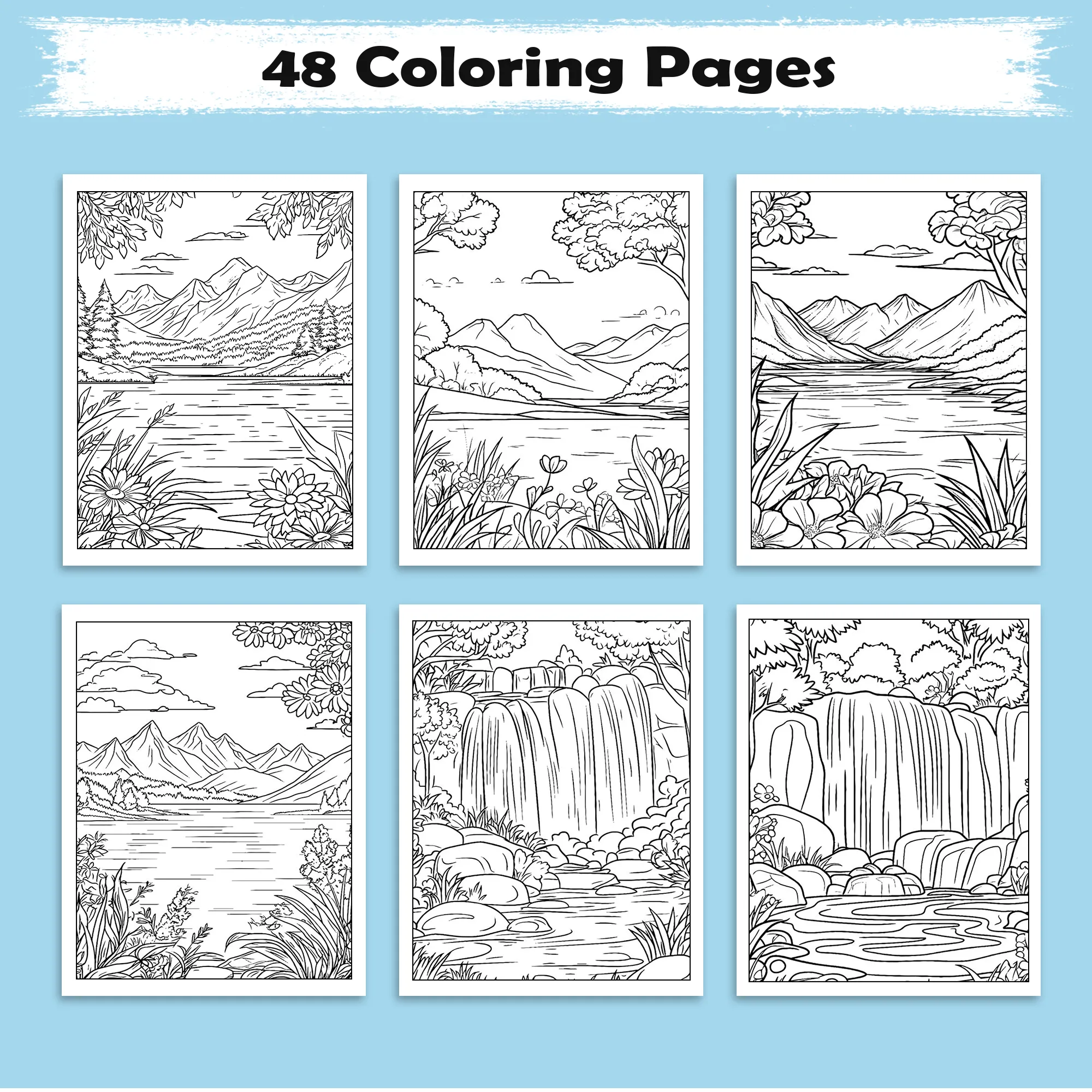 Tranquil Hawaii Views Coloring Pages – 48 Peaceful Island Landscapes – For Adults - image 3