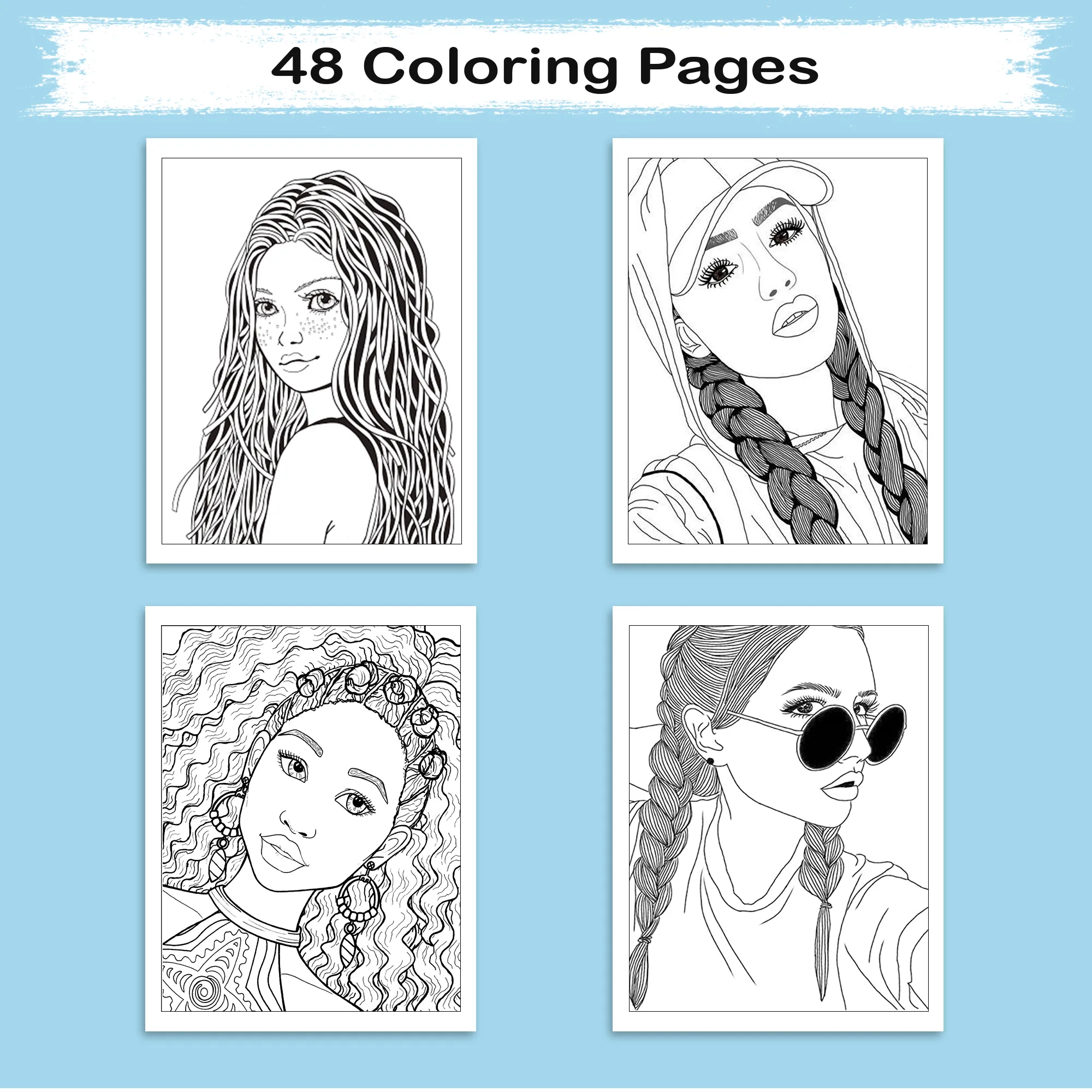 Beautiful Brown Girls Coloring Pages – 48 Elegant Designs for Adults - image 4