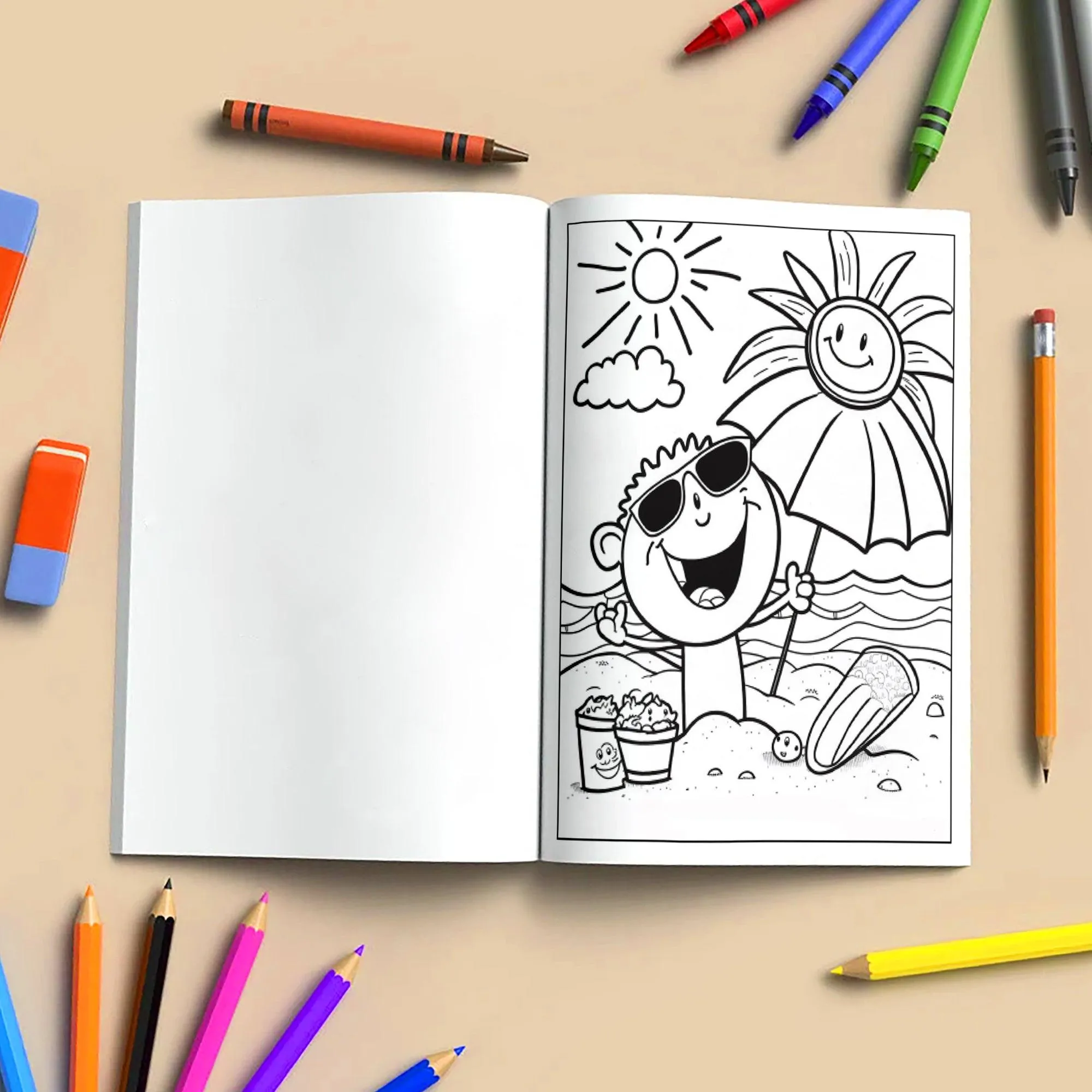 Kawaii Island Fun Hawaii Coloring Pages – 48 Adorable Beach and Ocean Illustrations for Kids - image 4