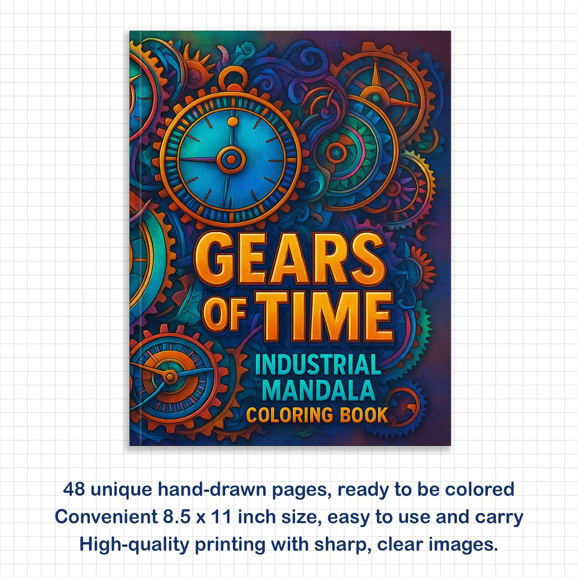 Gears of Time Coloring Pages – 48 Industrial-Themed Mandalas for Adults - image 3