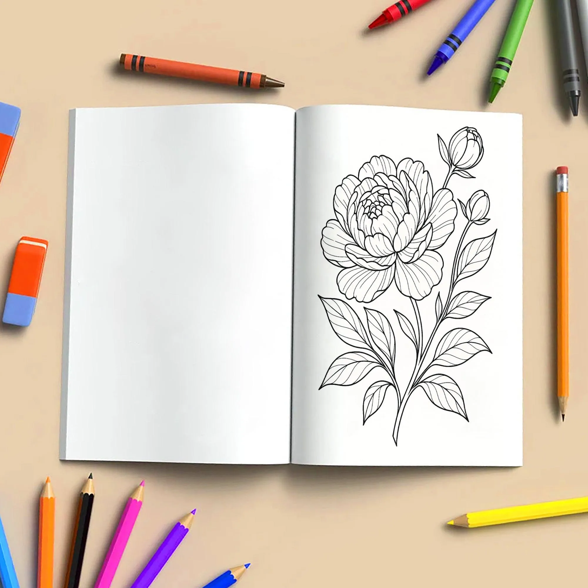 Bloom & Relax – A Relaxing Flower Coloring Book (48 Pages) - image 5