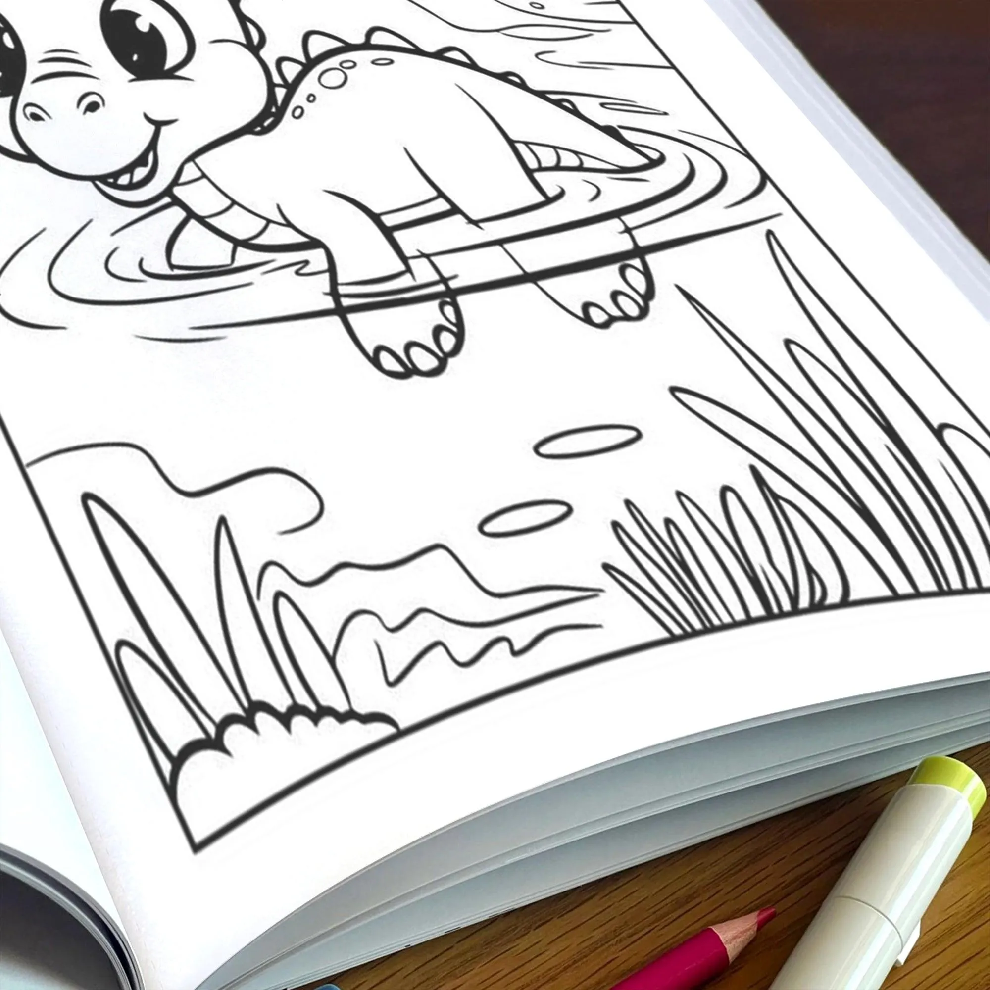 Smiling Dinos in the Wild – Dinosaur Coloring Pages – 48 Pages – Easy-to-Color Scenes, Jungle Adventures – For Kids - image 5