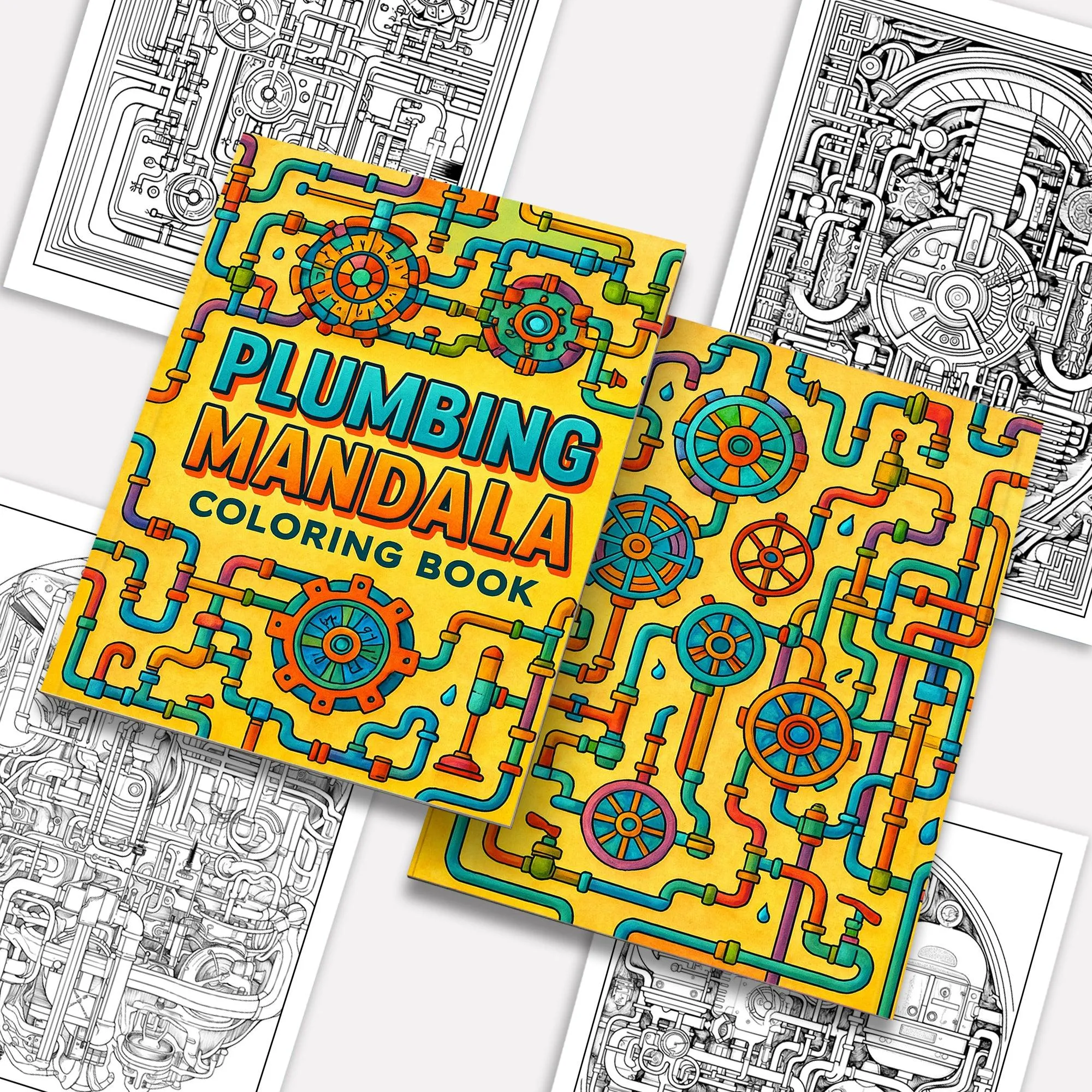Plumbing Patterns – Plumbing Mandala Coloring Pages – 48 Pages – Complex Pipework and Engineering Designs – For Adults - image 5