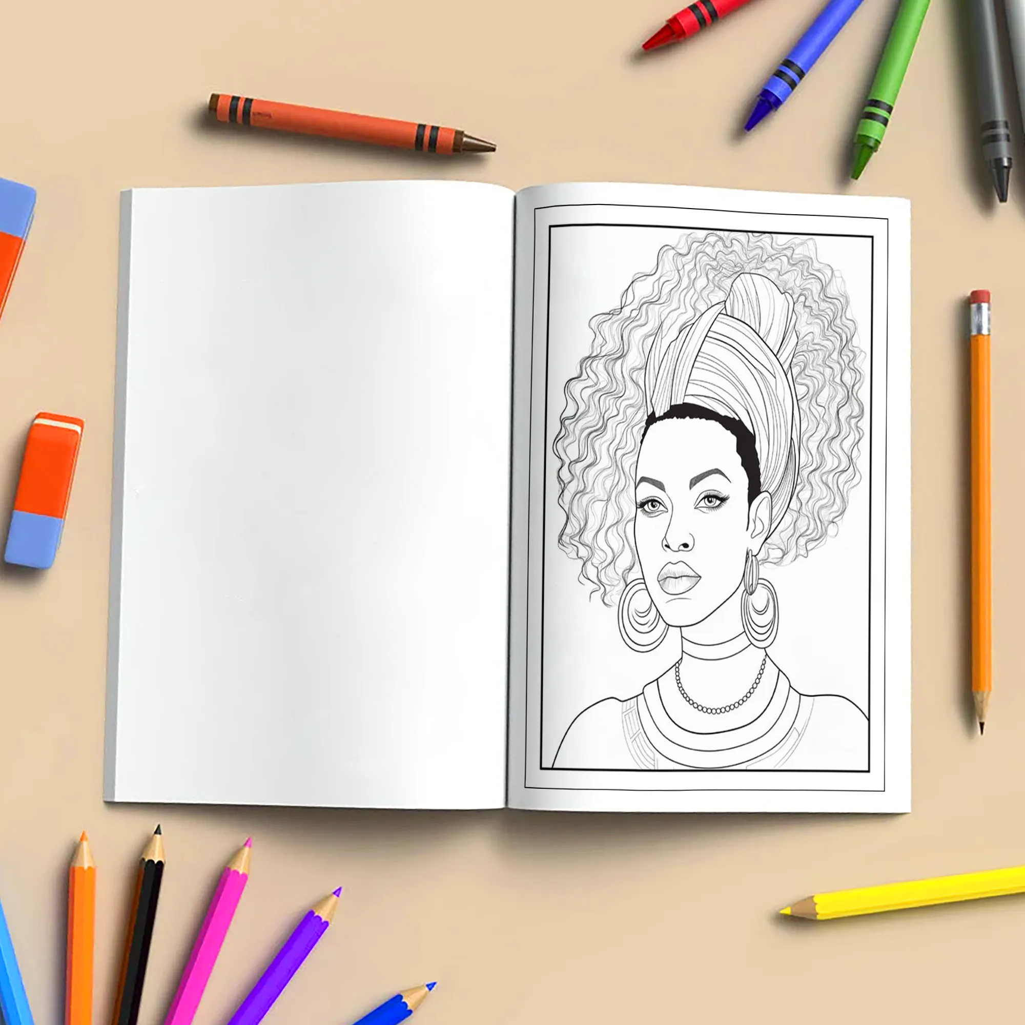 Braided Grace – Black Girls Coloring Pages – 48 Pages – Afrocentric Fashion & Hairstyles for Adults - image 4