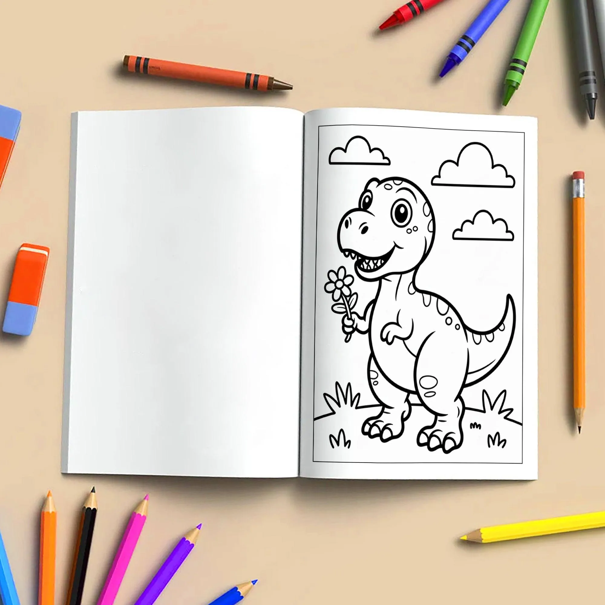 Happy Dino Days – Adorable Dinosaur Activity Coloring Pages – 48 Pages – Cute Dino, Outdoor Scenes – For Kids - image 4