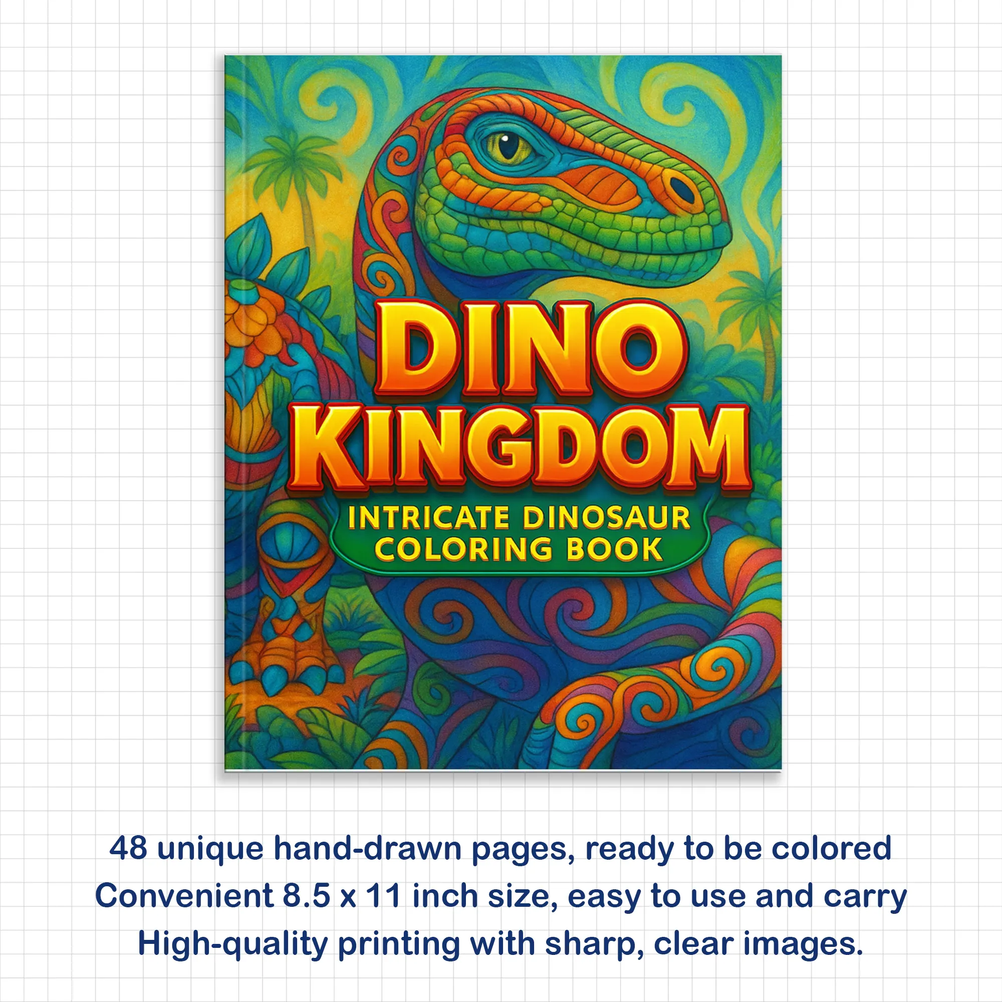 Dino Kingdom Coloring Pages – 48 Intricate, Detailed Dinosaur Scenes – For Adults - image 2