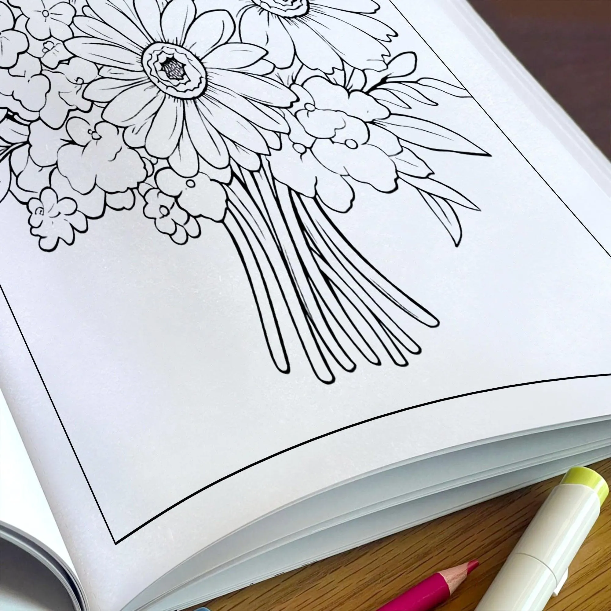 Charming Blooms Coloring Pages – 48 Pages – Flower Bunches, Leaves and Petals, Nature Art – For Adults - image 5