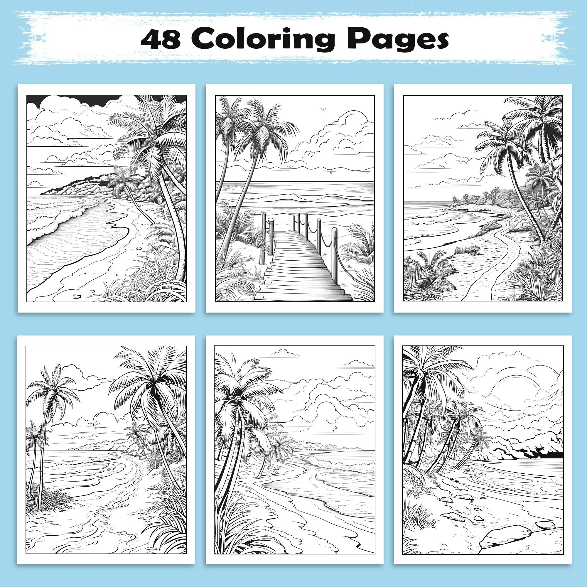 Sunshine Paradise Coloring Pages – 48 Fun and Easy Hawaii-Themed Coloring Sheets for Kids - image 2