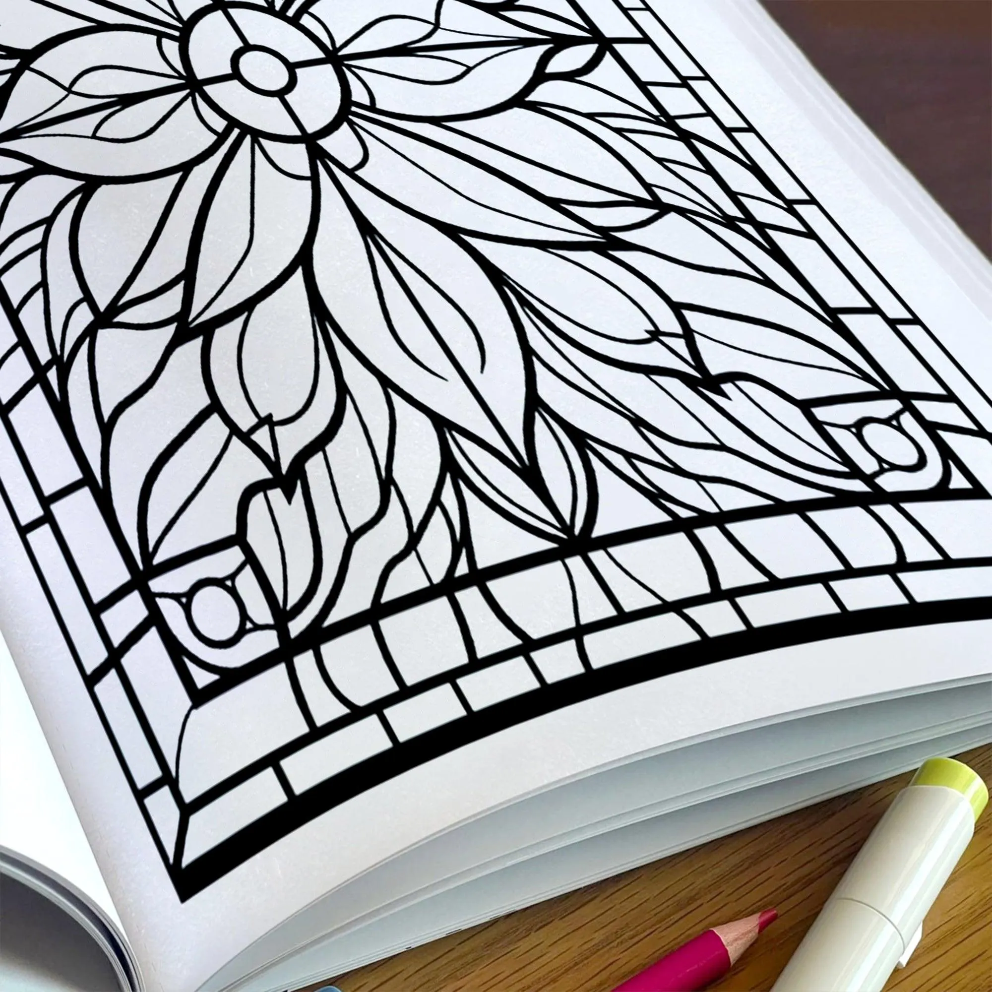 Glass Garden Mandalas Coloring Pages – 48 Elegant Floral Stained Glass Designs for Adults - image 5