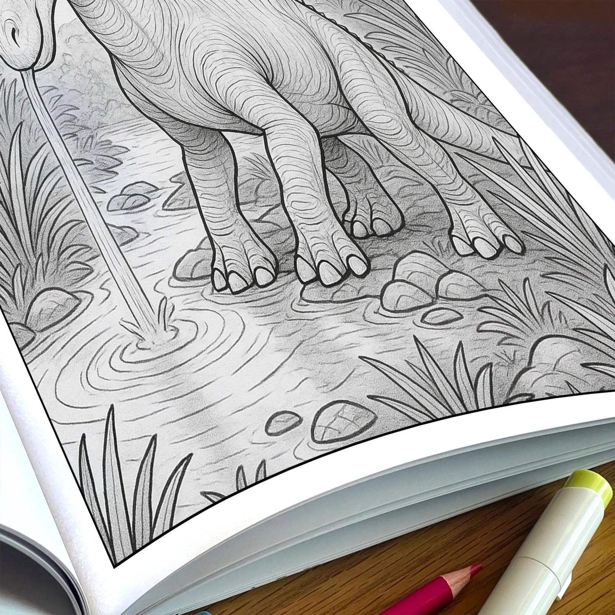 Jurassic Jungle Explorers Coloring Pages – 48 Pages – Detailed, Dynamic, Prehistoric Adventures – For Adults and Teens - image 7