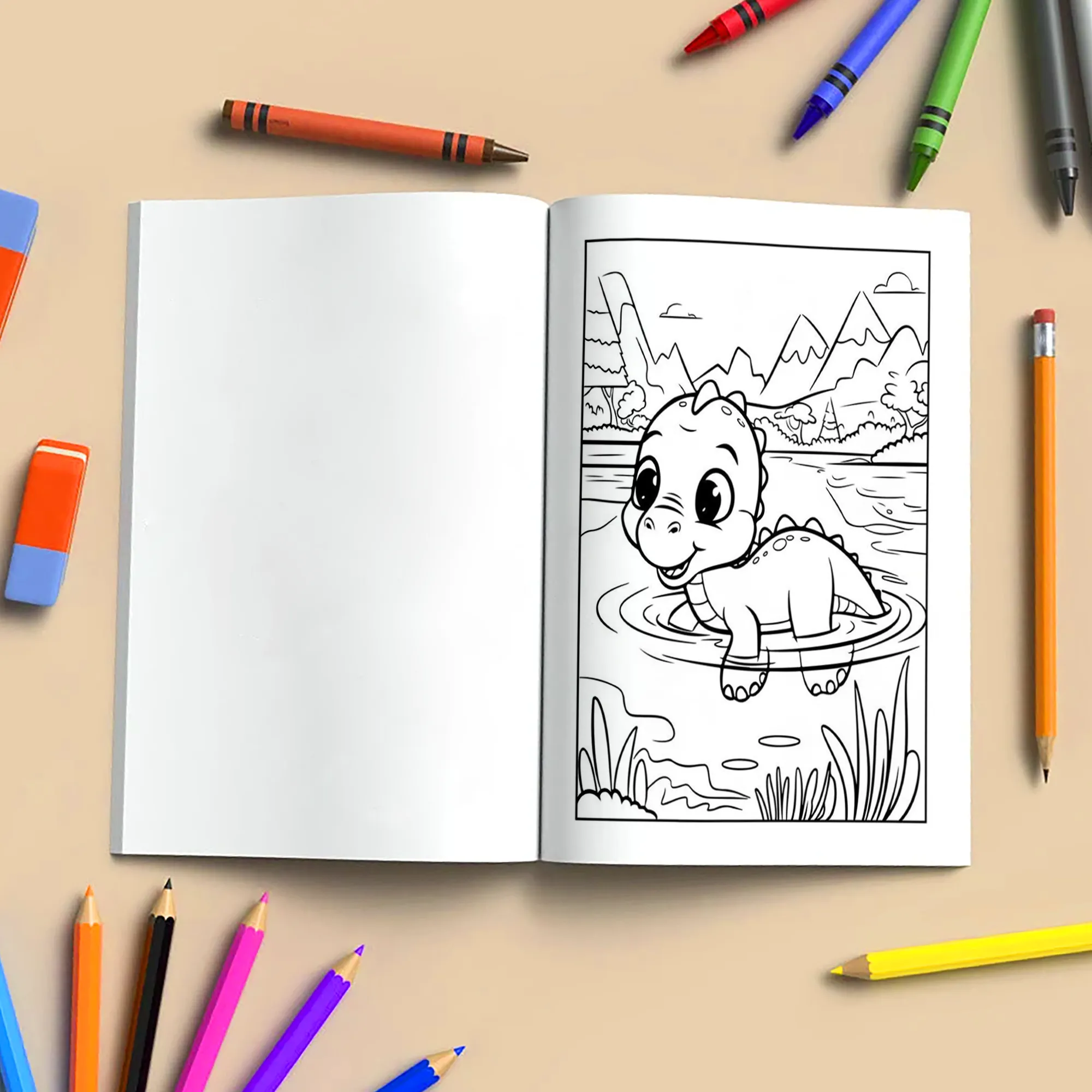 Dino Friends Adventure – Dinosaur Coloring Pages – 48 Pages – Fun and Friendly Dinos – For Kids - image 4