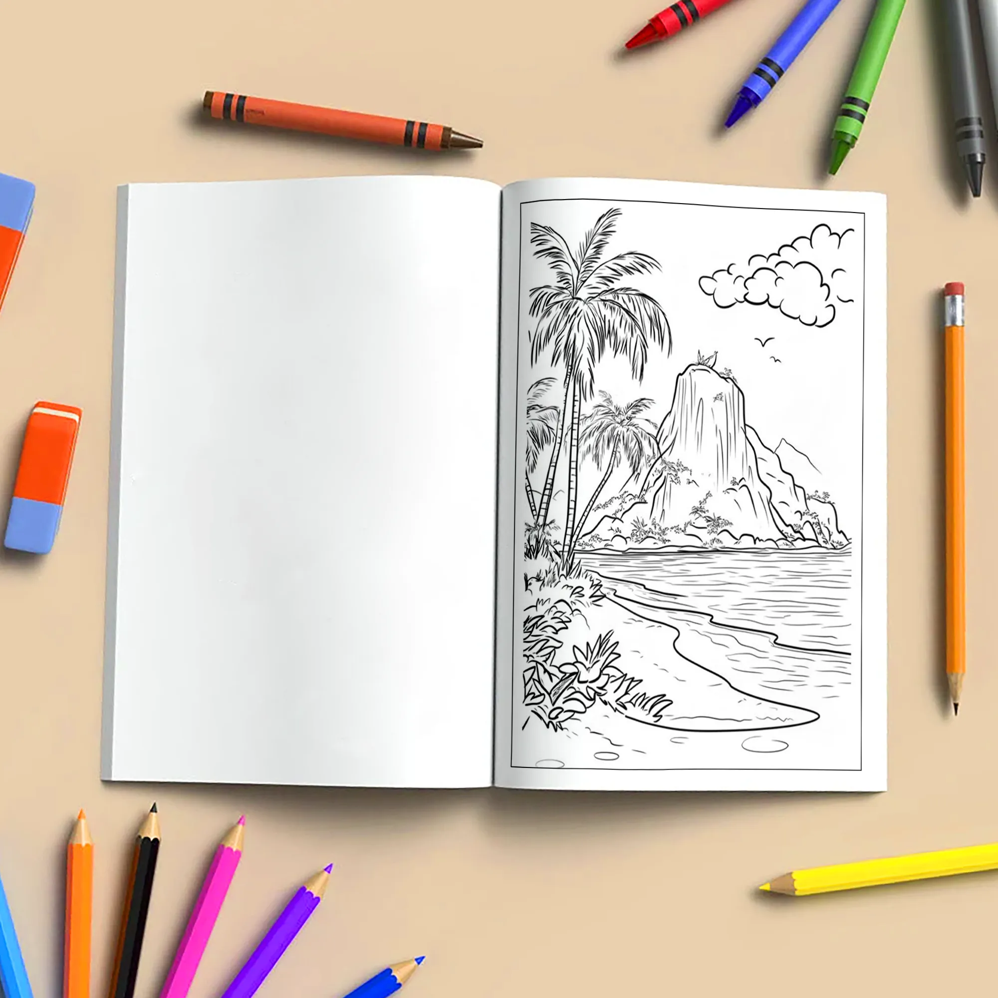 Hawaiian Secrets by the Sea – Hawaii Coloring Pages – 48 Pages – Serene Beaches, Ocean Views, Tropical Calm – For Adults - image 4