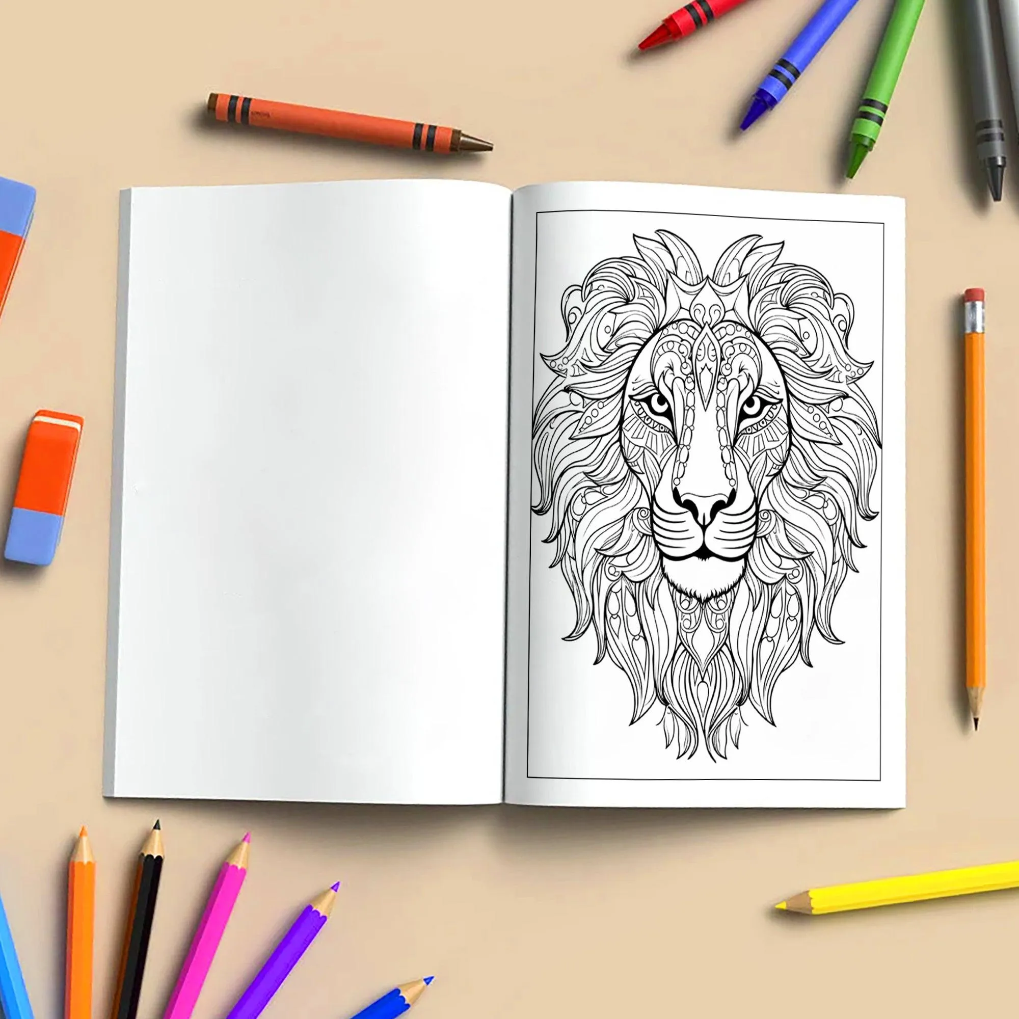 King of the Mandalas Coloring Pages – 48 Bold and Beautiful Lion Patterns for Adults - image 4
