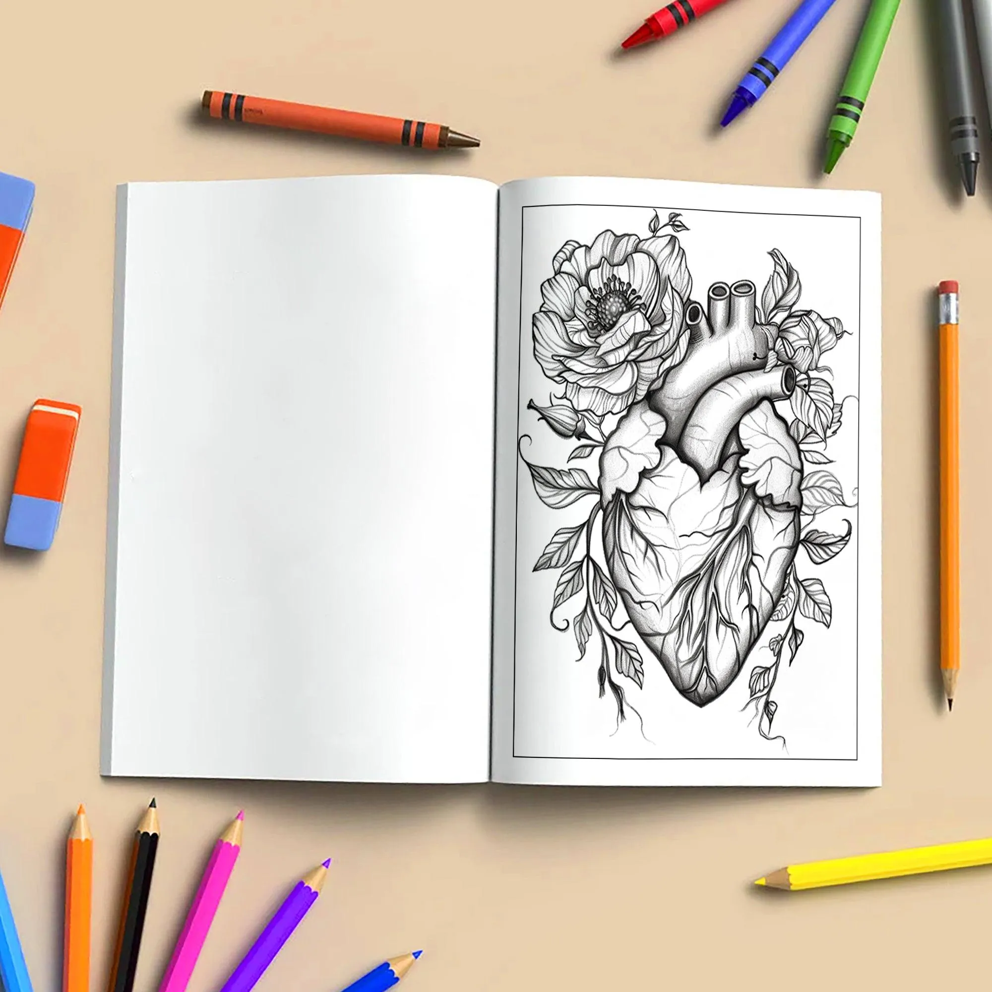 Heart & Bloom Coloring Pages – 60 Floral Anatomy Designs for Adults - image 4