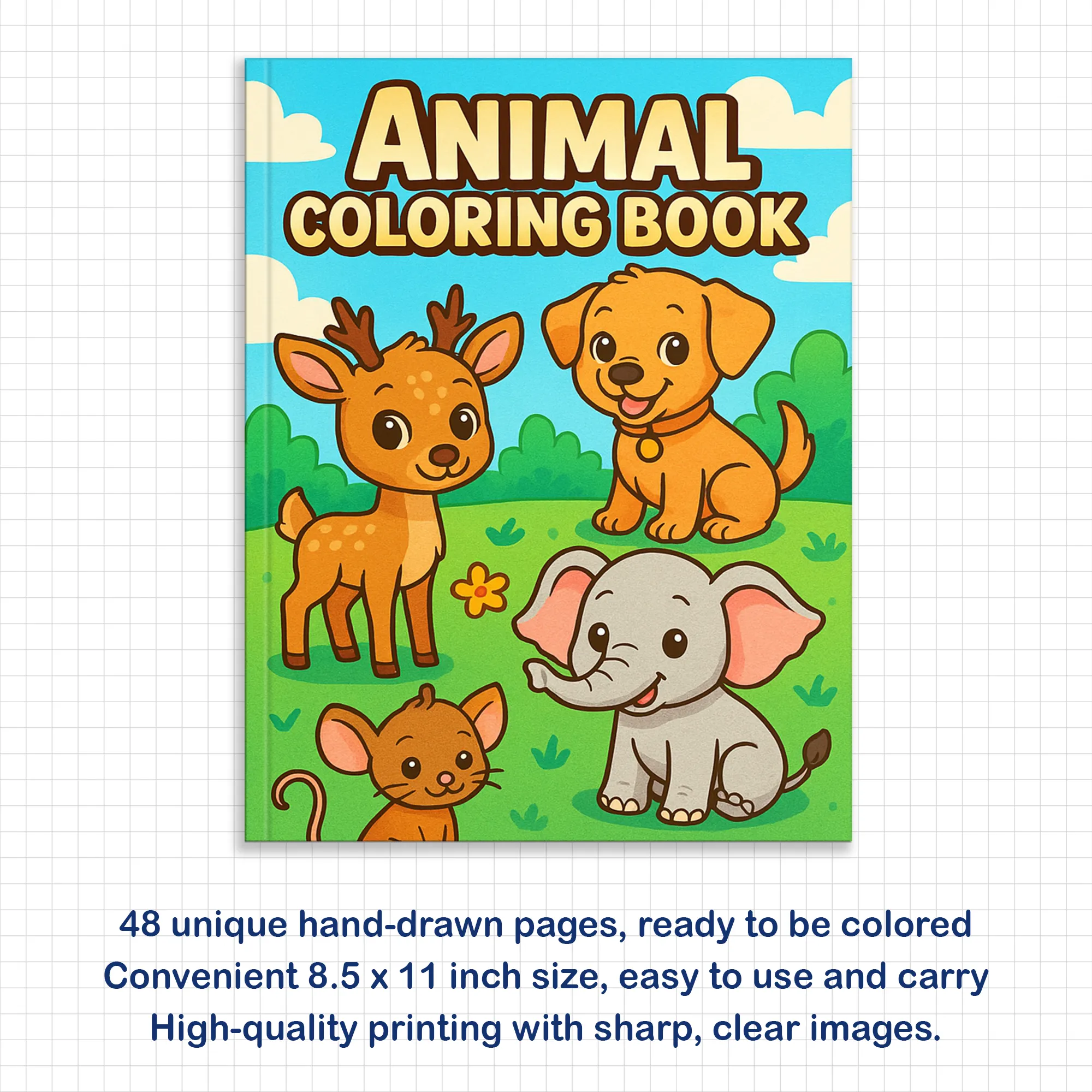 Animal Coloring Book - Fun and Easy Designs of Lions, Giraffes, Elephants & More - image 3
