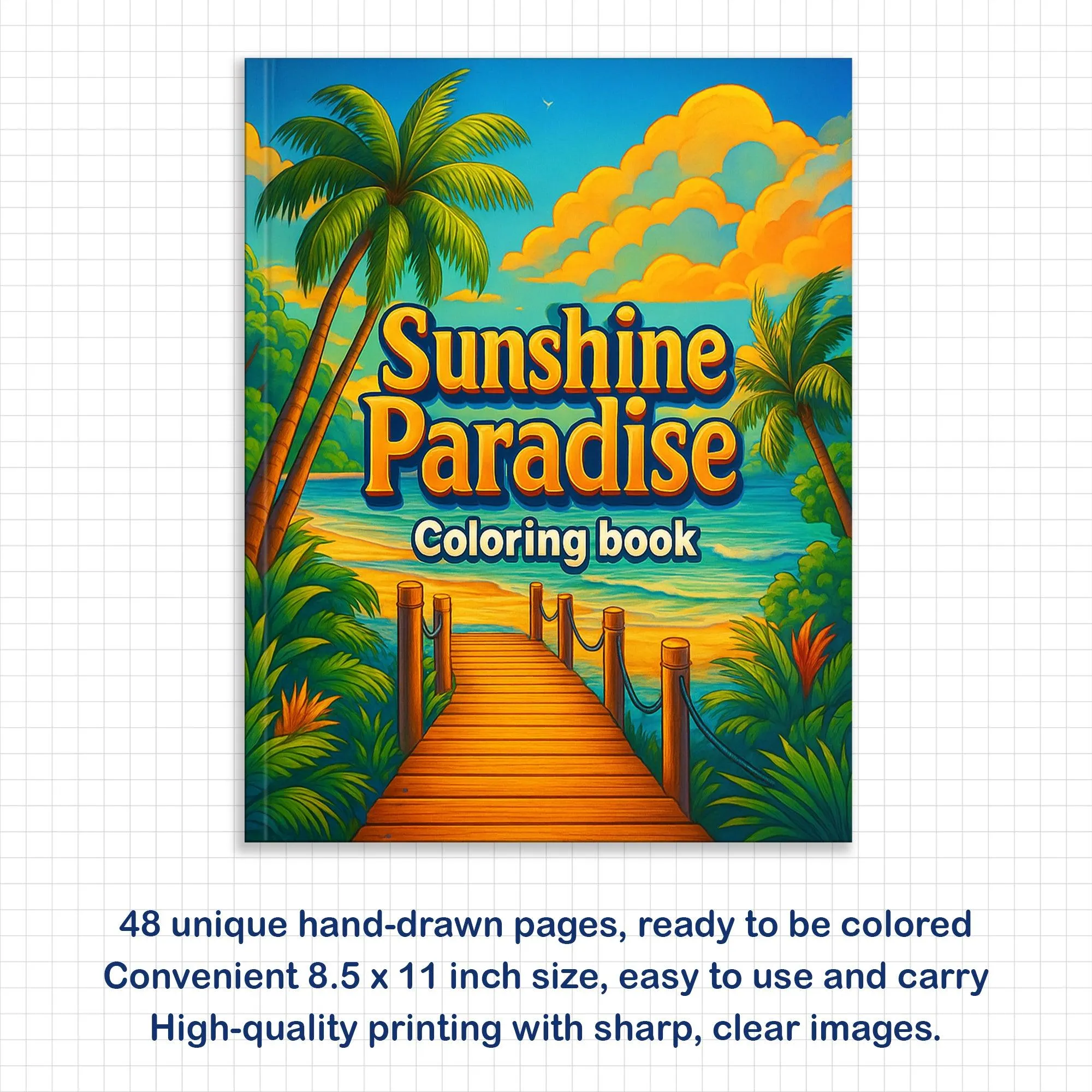Sunshine Paradise Coloring Pages – 48 Fun and Easy Hawaii-Themed Coloring Sheets for Kids - image 3