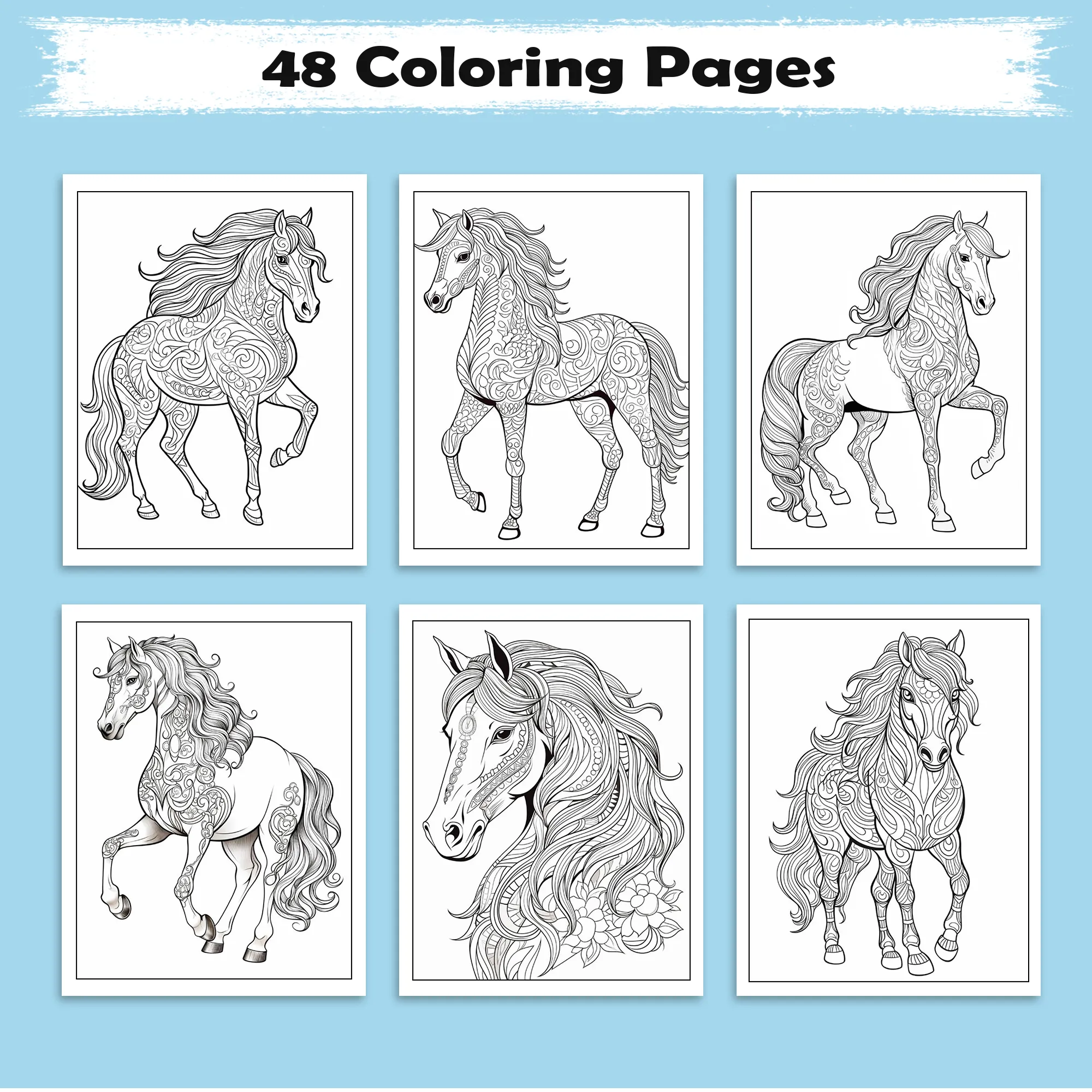 Mystic Horse Mandalas – Mandala Coloring Pages – 48 Pages – Intricate Patterns, Calm Energy – For Adults - image 3