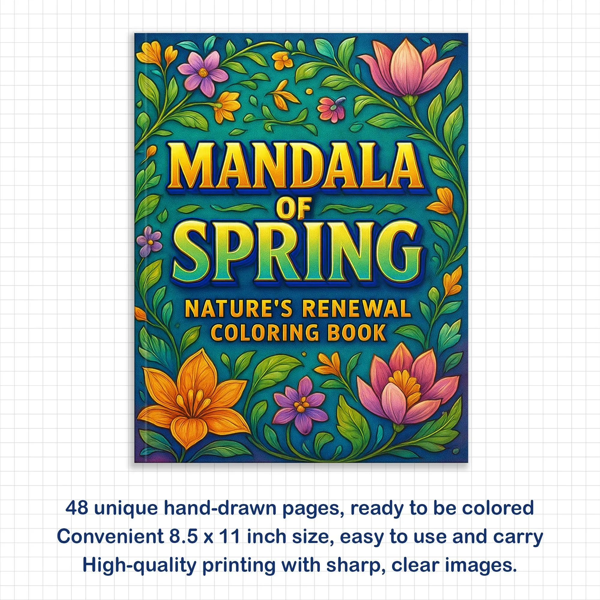 Mandala of Spring Nature Coloring Pages – 48 Pages – Botanical Mandalas, Fresh Spring Designs – For Adults - image 2