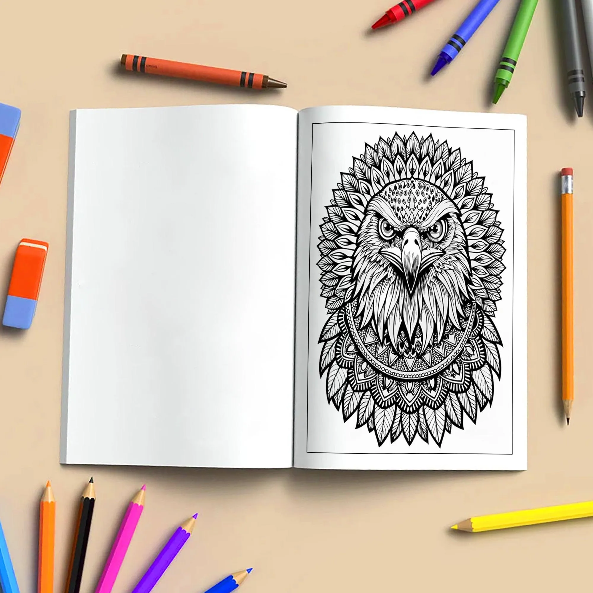 Wings of Power Coloring Pages – 48 Intricate Mandala Eagle Designs for Adults - image 4
