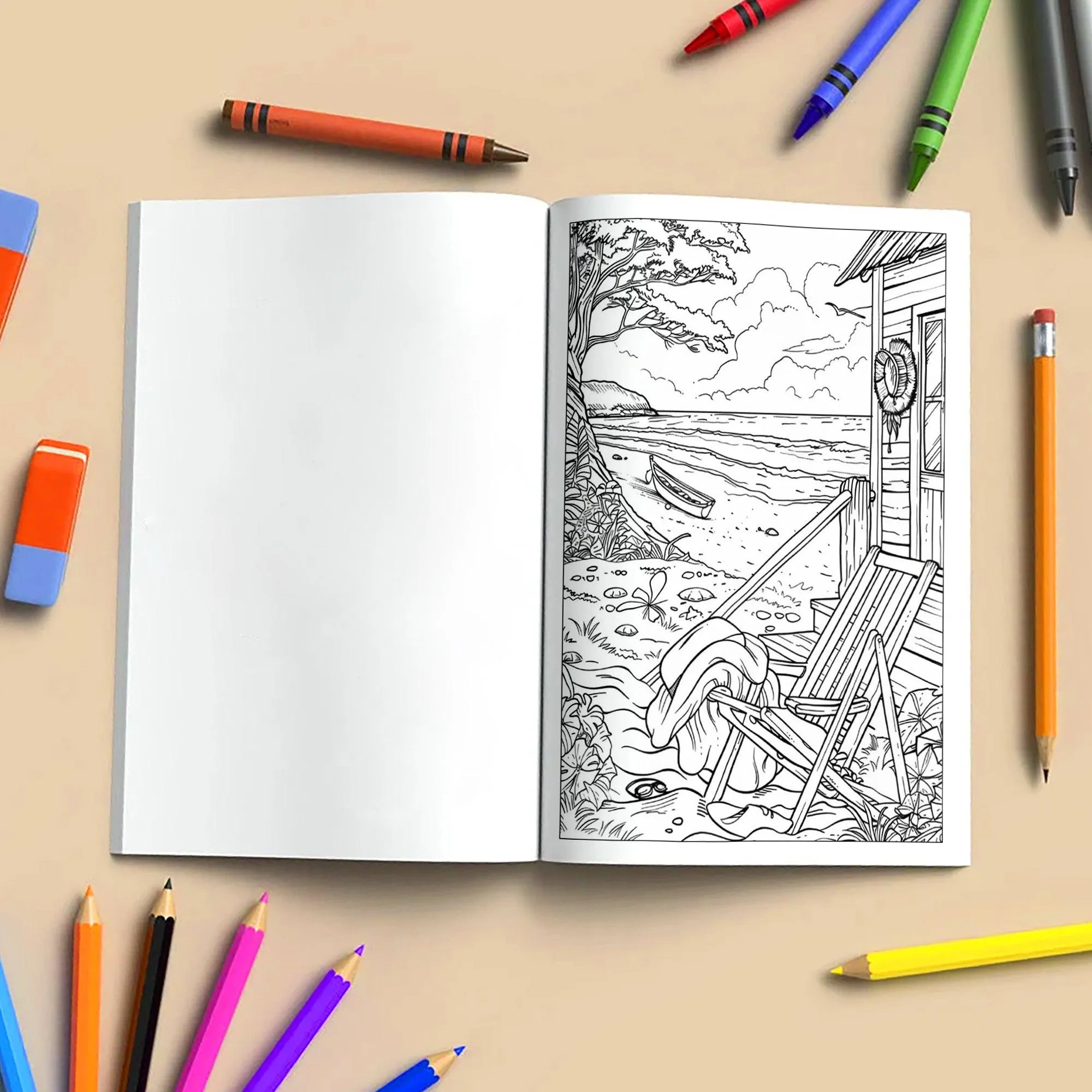 Relaxing Hawaii Shores Coloring Pages – 48 Serene Coastal Views for Adults - image 4