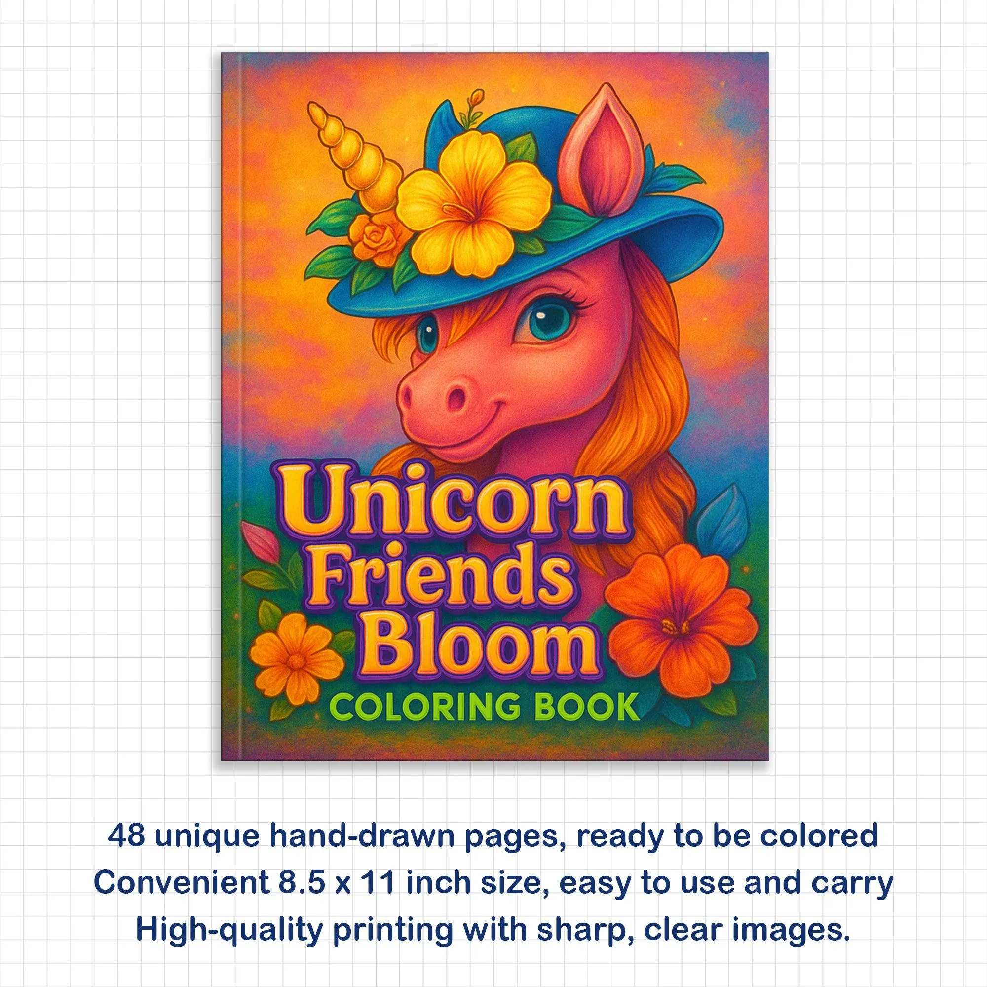 Unicorn Friends in Bloom Coloring Pages – 48 Playful and Kid-Friendly Illustrations - image 3