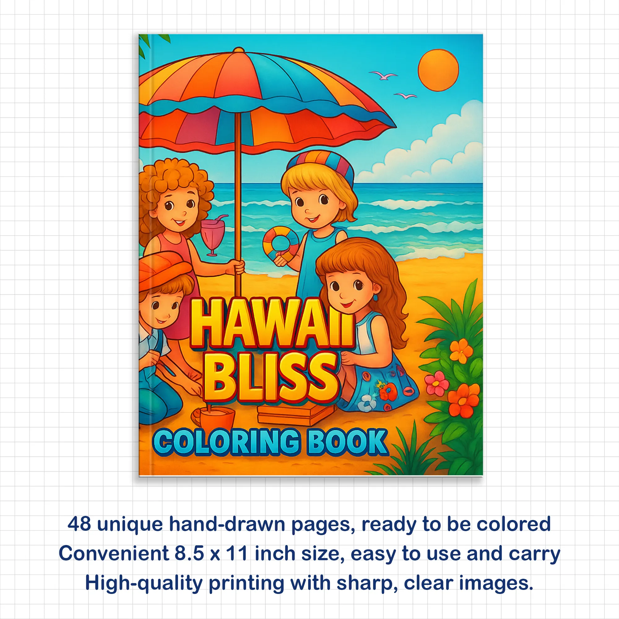 Hawaii Bliss Coloring Pages – 48 Summer Scenes for Kids - image 2