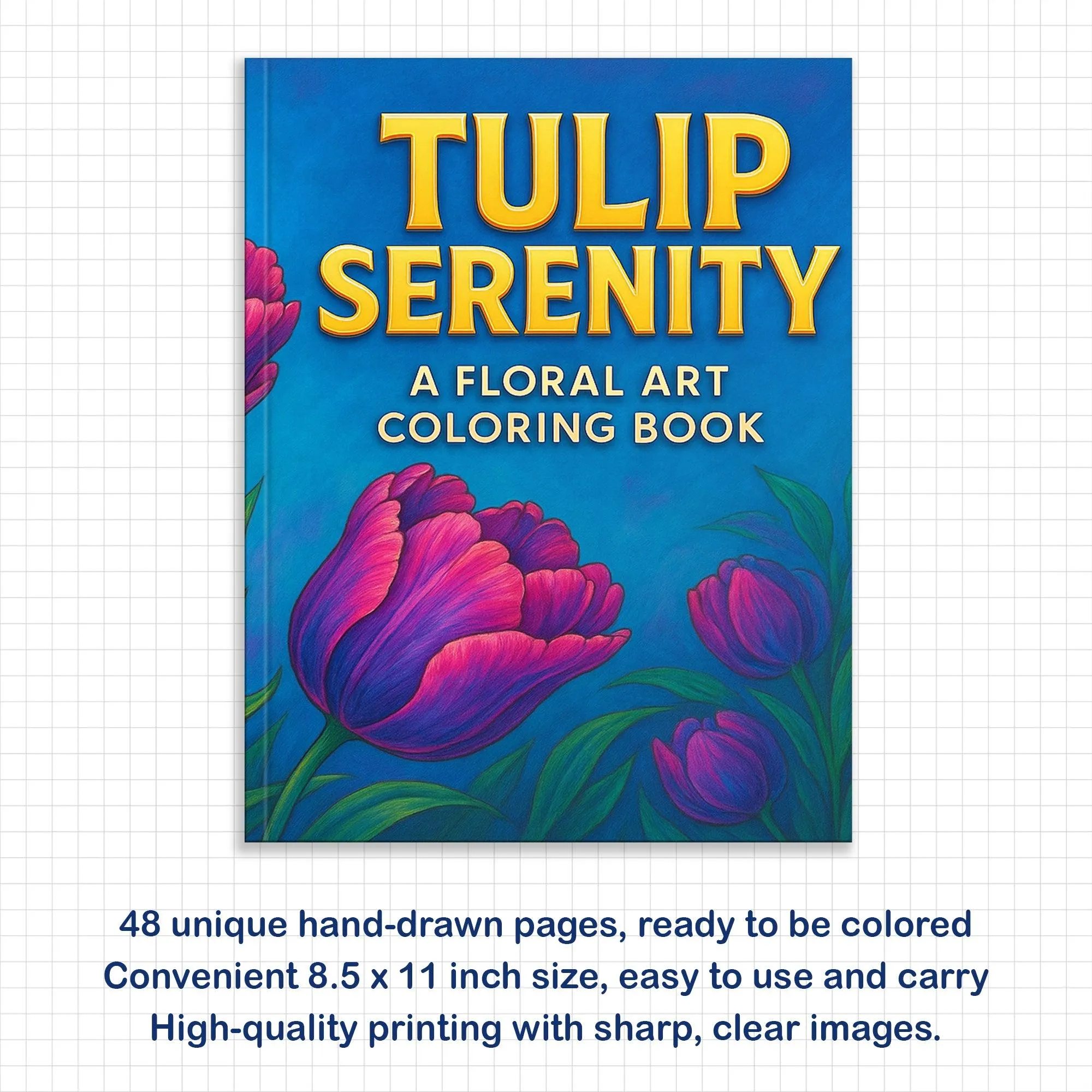 Tulip Serenity Coloring Pages – 48 Pages – Floral Art, Elegant Tulips, Botanical Designs – For Adults - image 2