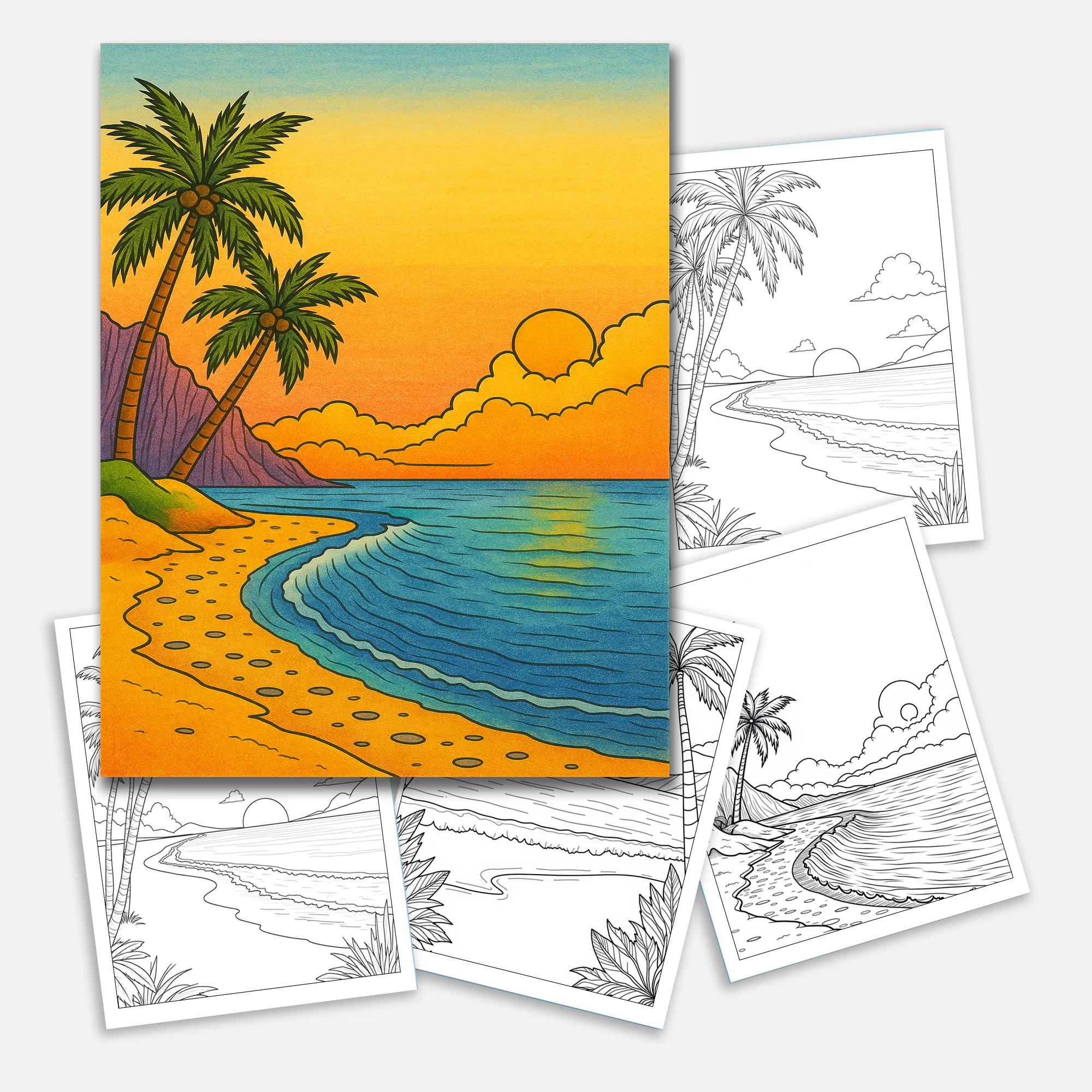 Hawaiian Paradise Views Coloring Pages – 48 Pages – Scenic, Relaxing, Tropical Vibes – For Adults - image 3