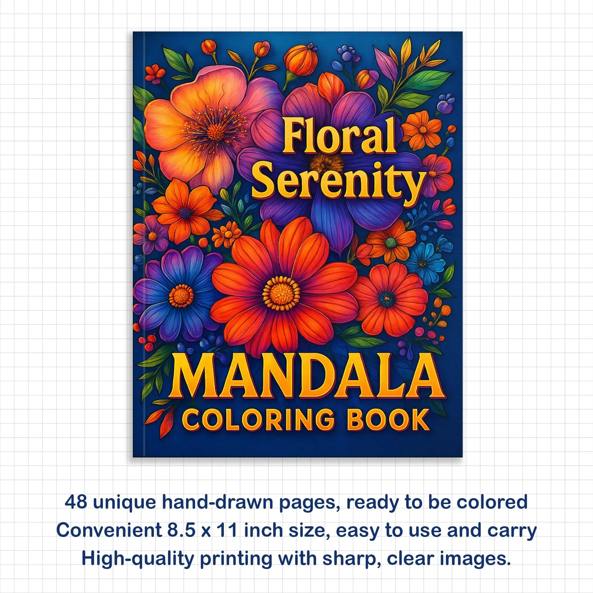 Floral Serenity Mandala Coloring Pages – 48 Relaxing Flower Designs for Adults - image 3