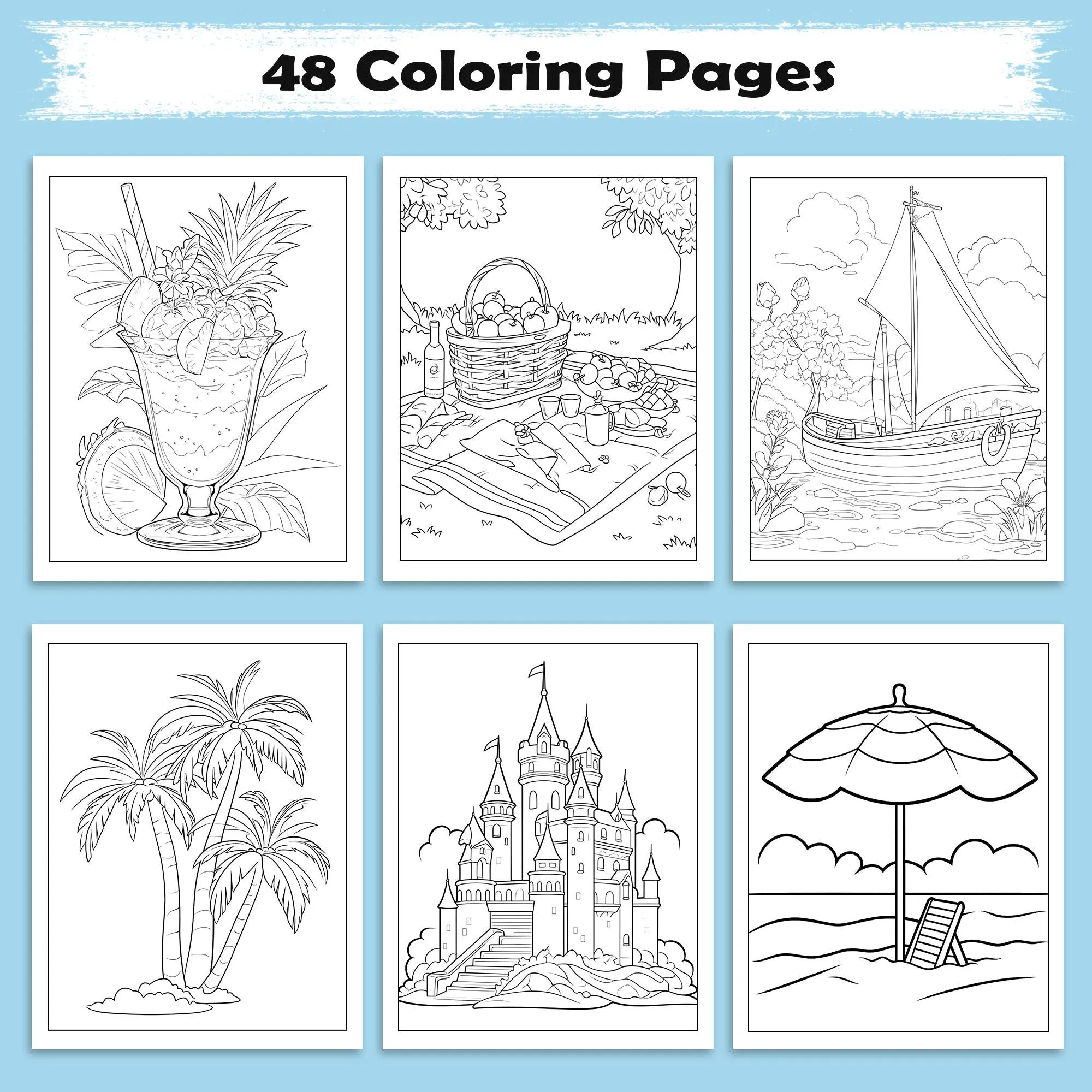 Hawaiian Joy Coloring Pages – 48 Fun Tropical Scenes for Kids - image 2