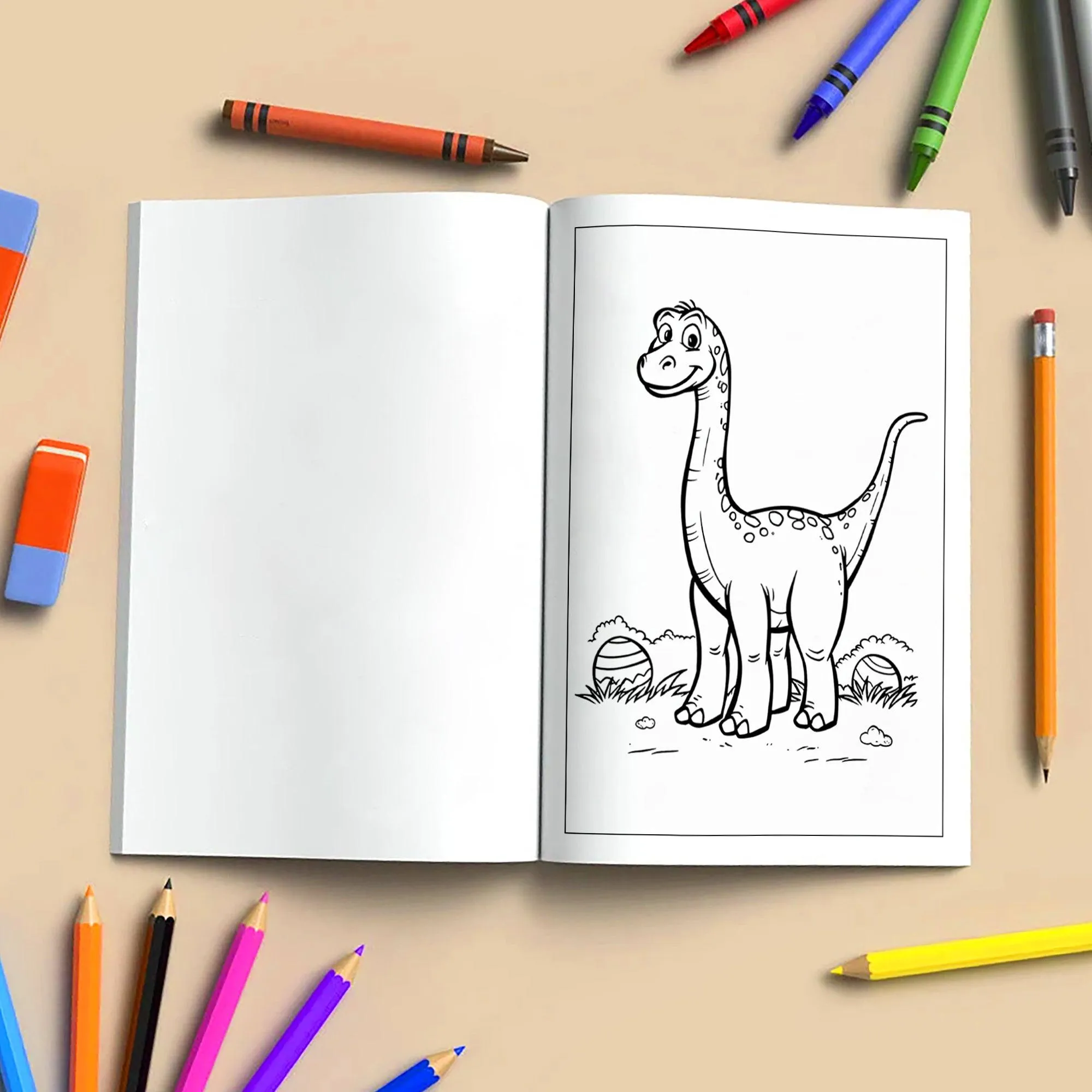 American Dino World – Cute Dinosaur & Flag Coloring Pages – 48 Pages – Cartoon Dino, Patriotic Scene – For Kids - image 4