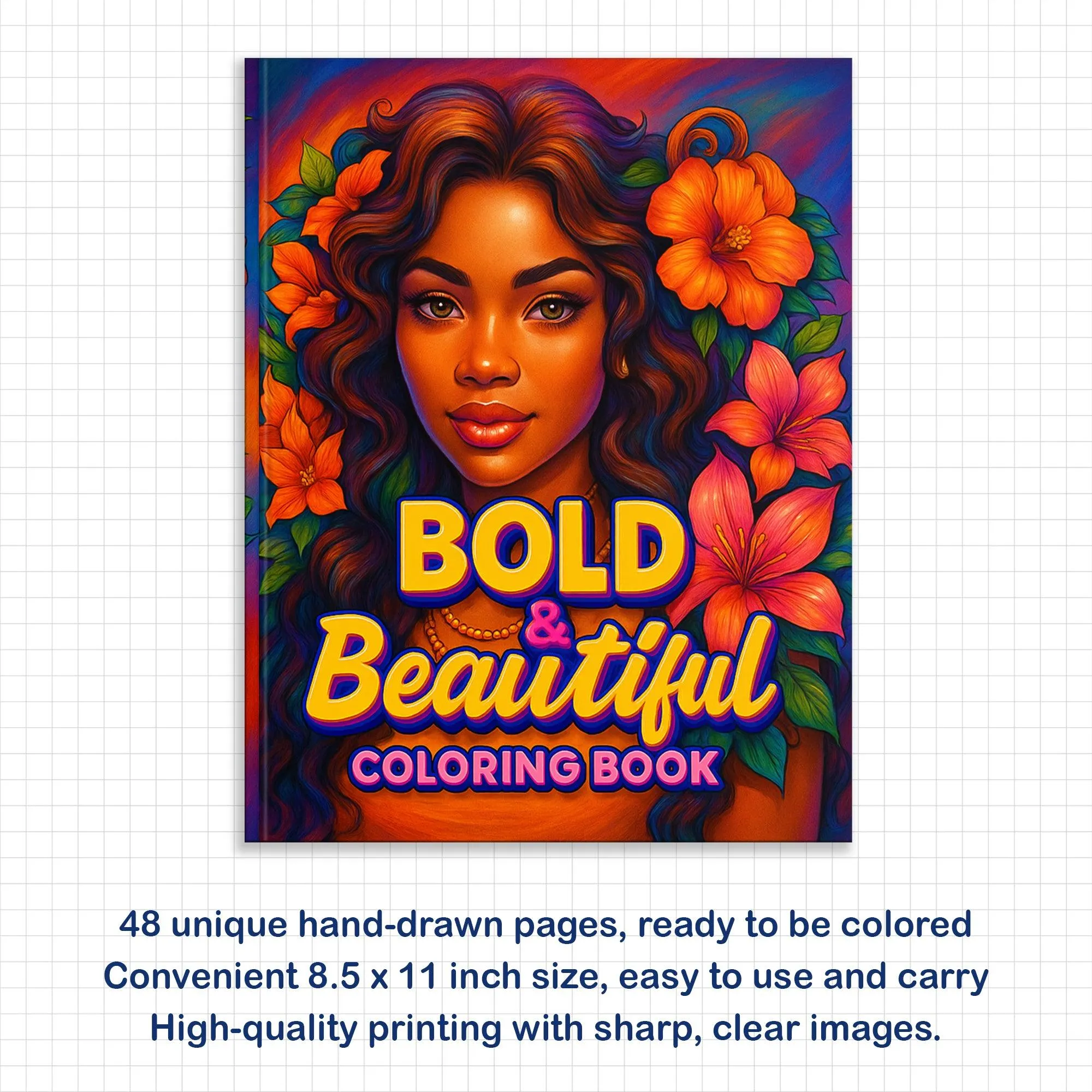 Bold & Beautiful Coloring Pages – 48 Confident Black Girl Portraits for Adults - image 3