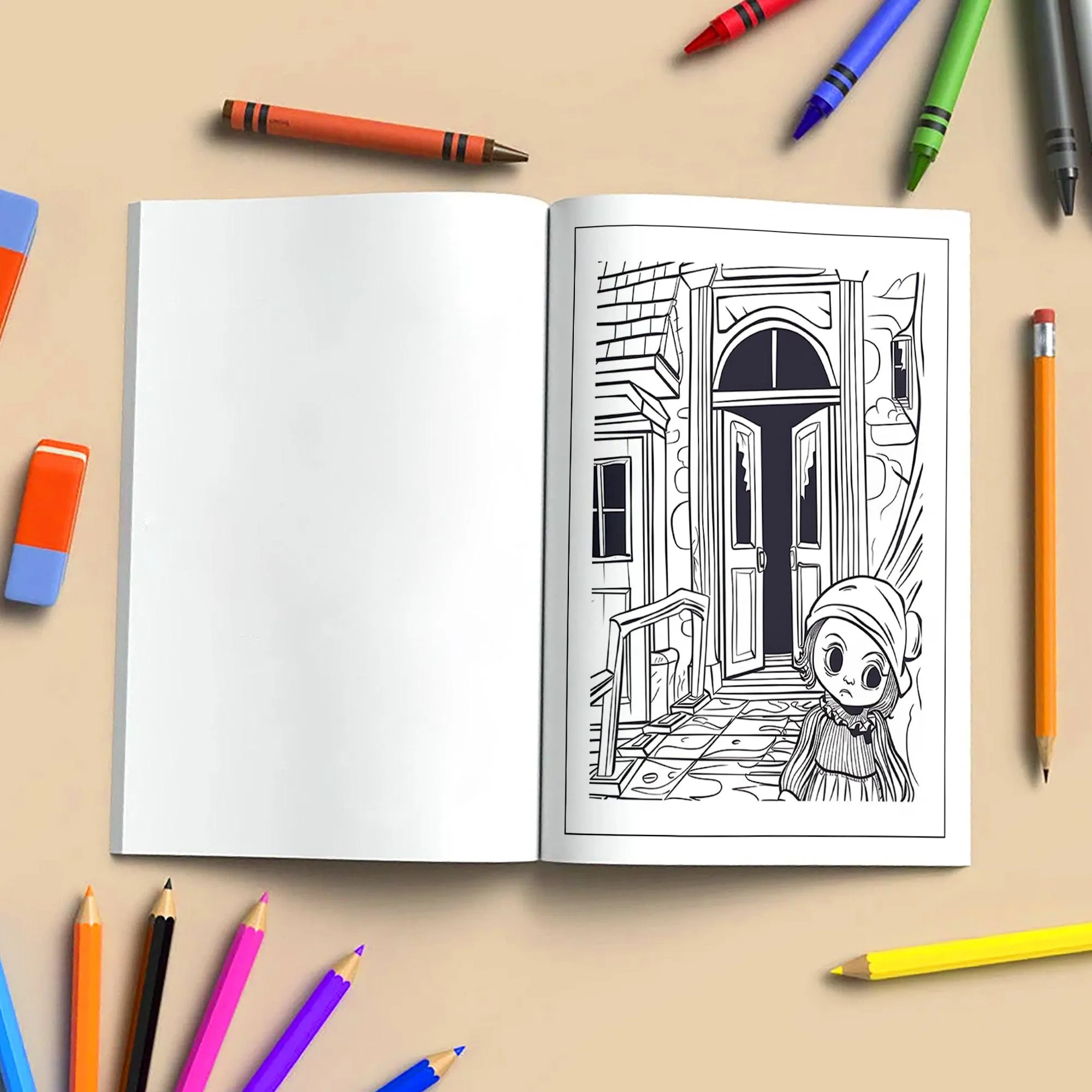 Fright Night – Haunted Mansion Coloring Pages – 48 Scary Houses & Halloween Vibes – For Kids - image 4