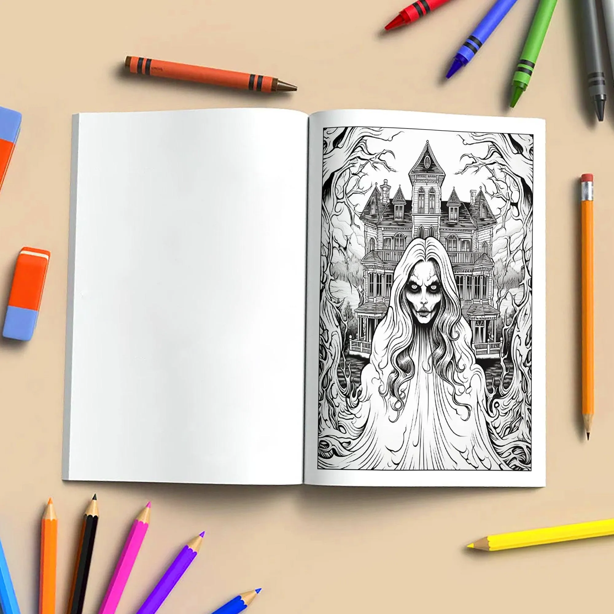 Broken Innocence Coloring Pages – 48 Pages – Creepy Doll Portraits, Cracked Porcelain Faces & Gothic Aesthetic – For Adults - image 4