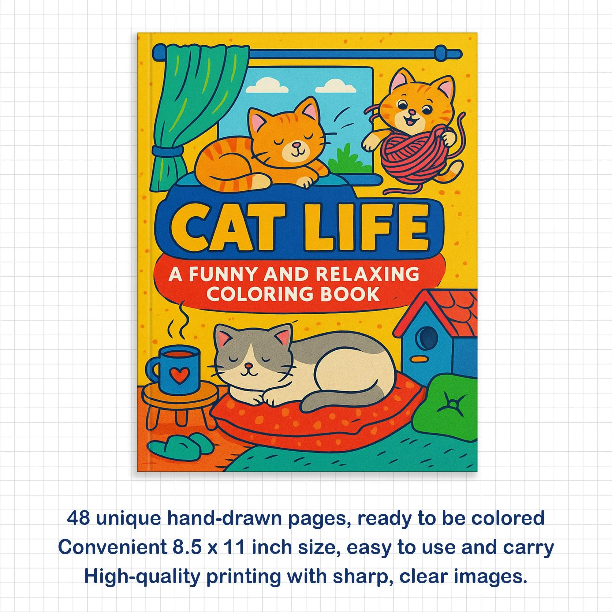 Cat Life - A Funny and Relaxing Coloring Book - image 3